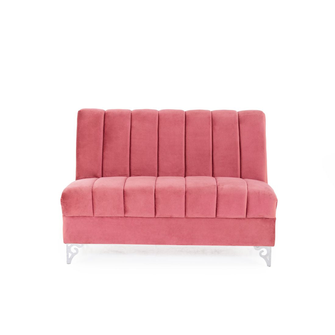 Garnete 2-Seater Velvet Sofa In Light Wine Colour - Peachtree Home