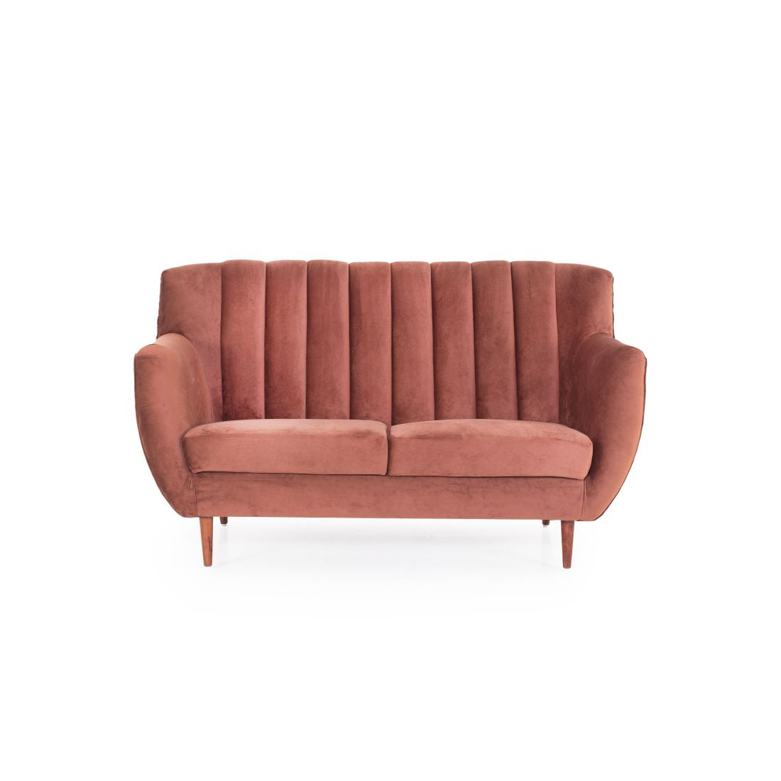 Daveline 2-Seater Velvet Sofa In Wine Colour - Peachtree Home