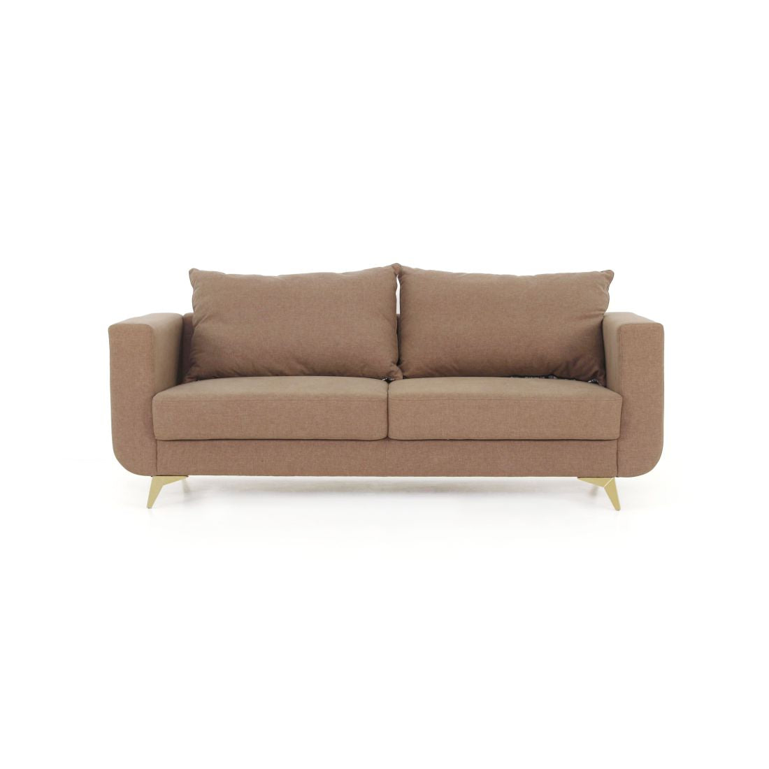 RIO 3-Seater Cotton Sofa In Light Brown Colour - Peachtree Home