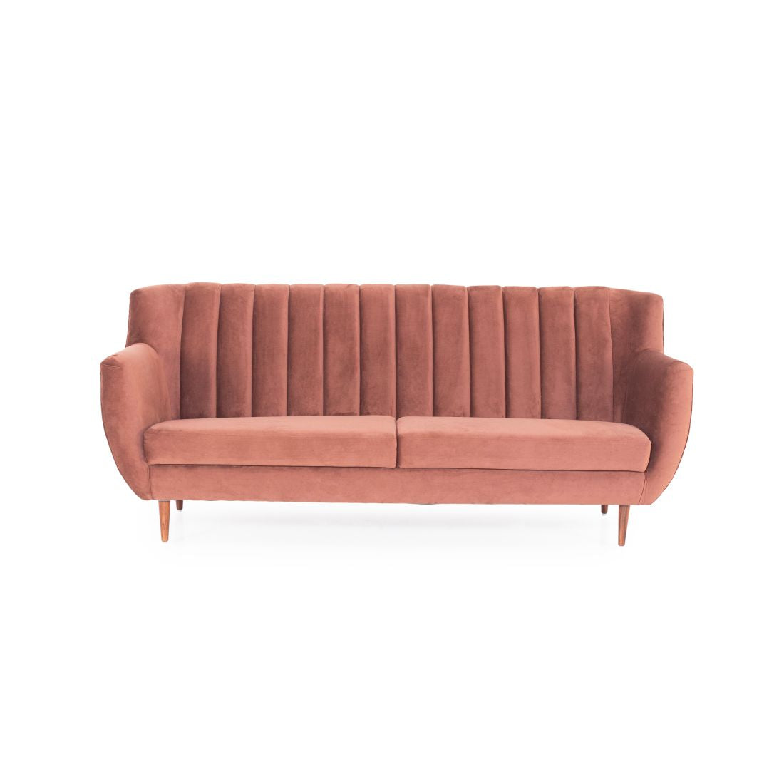 Davline 3-Seater Velvet Sofa In Wine Colour - Peachtree Home