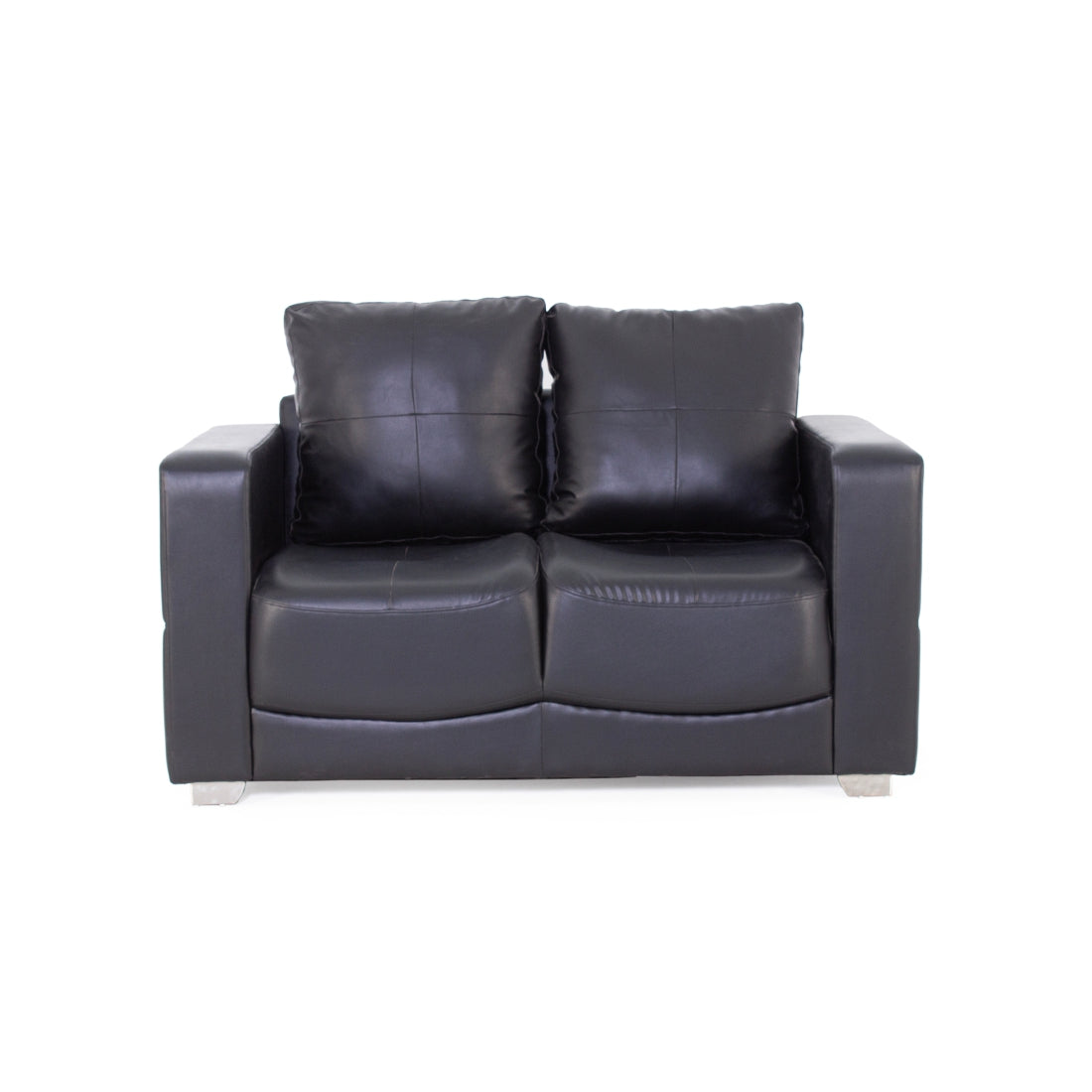 Orchid Leatherite 2-Seater Sofa In Black Colour - Peachtree Home