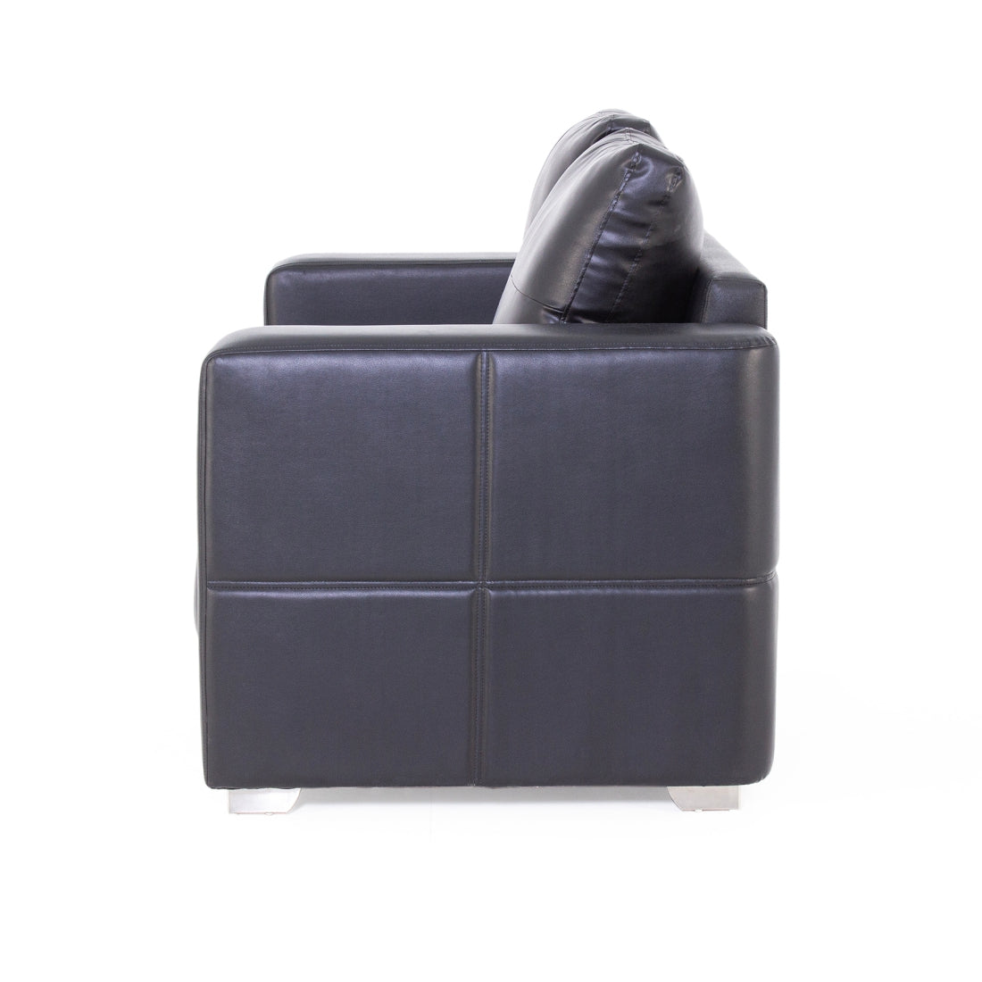 Orchid Leatherite 2-Seater Sofa In Black Colour - Peachtree Home