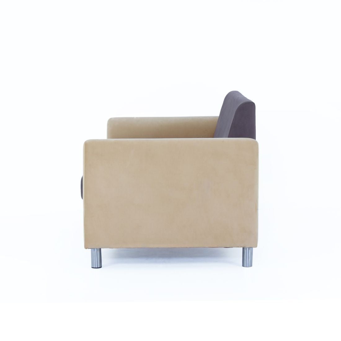 Aura 3-Seater Velvet Sofa In Brown And Yellow Colour - Peachtree Home