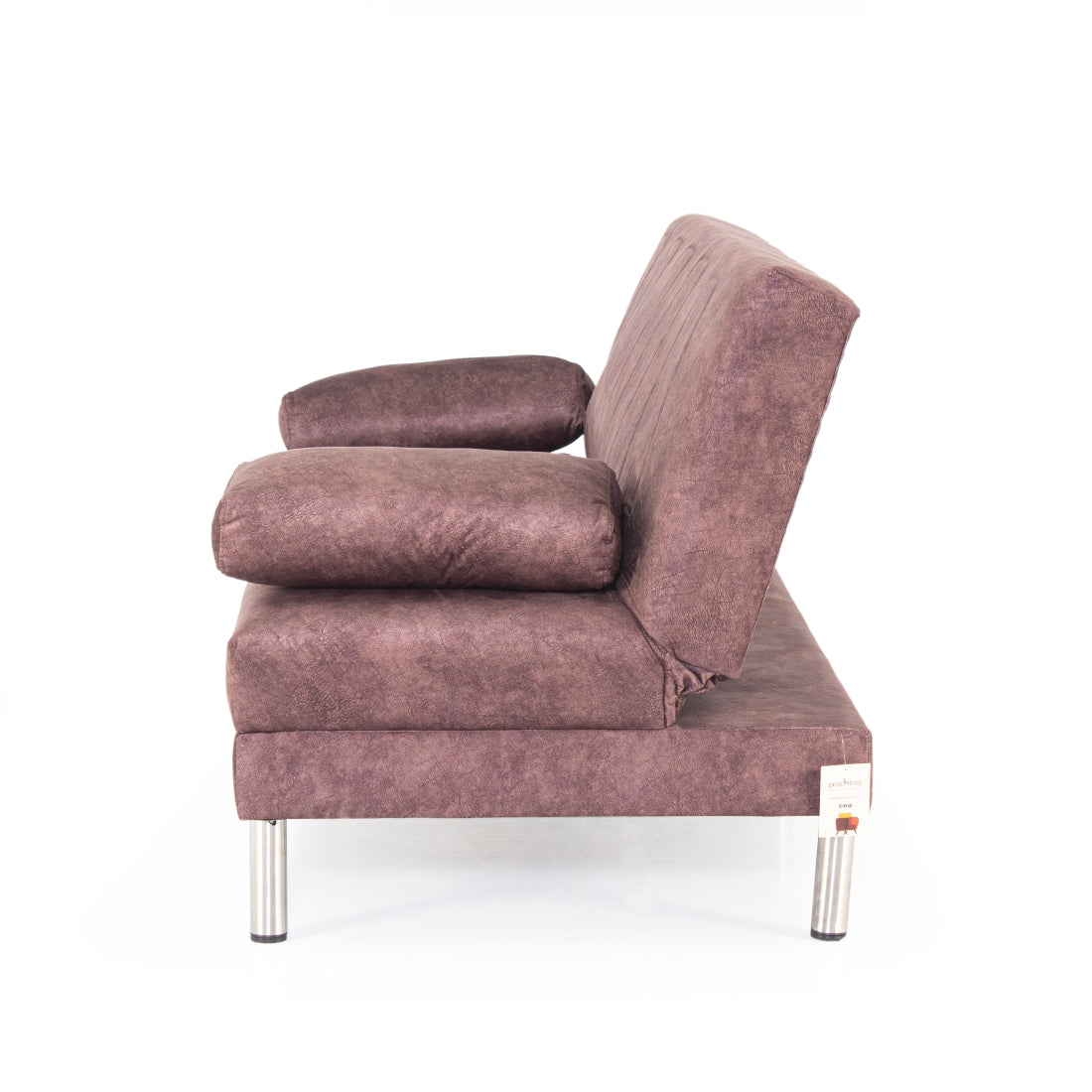 Dizon 3-Seater Suede Sofa Cum Bed In Brown Colour - Peachtree Home