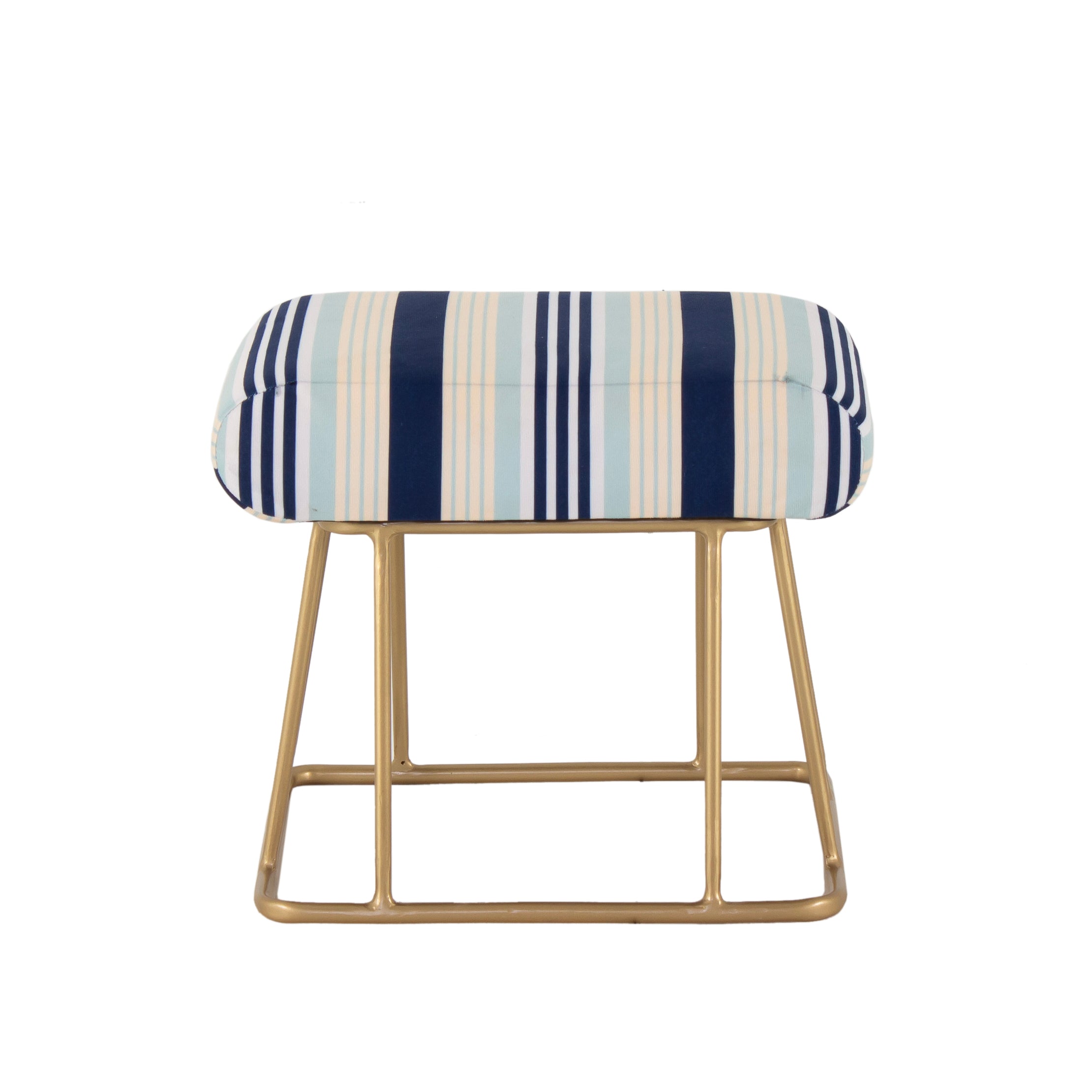 Square Shape Stool For Living Room, Ottoman (Blue) - Peachtree Home