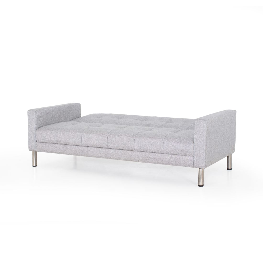 Cozy 3-seater Jute Sofa Cum Bed In Light Grey Colour - Peachtree Home