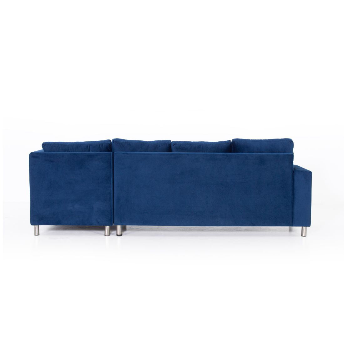Zurich 5-Seater Velvet Sofa Set In Blue Colour - Peachtree Home