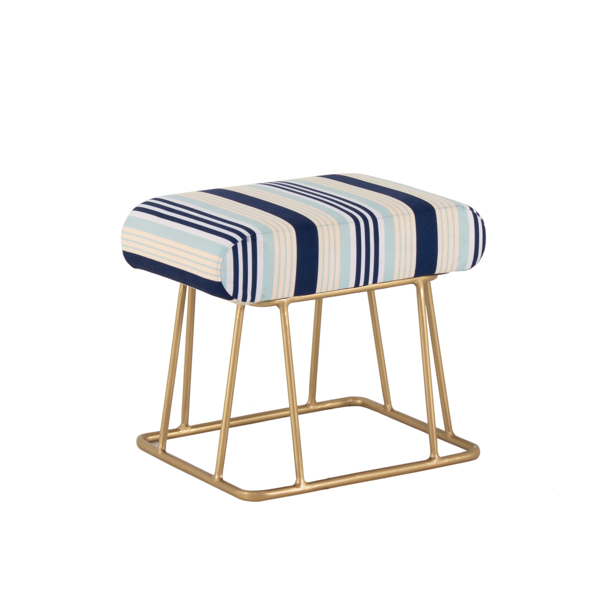 Square Shape Stool For Living Room, Ottoman (Blue) - Peachtree Home