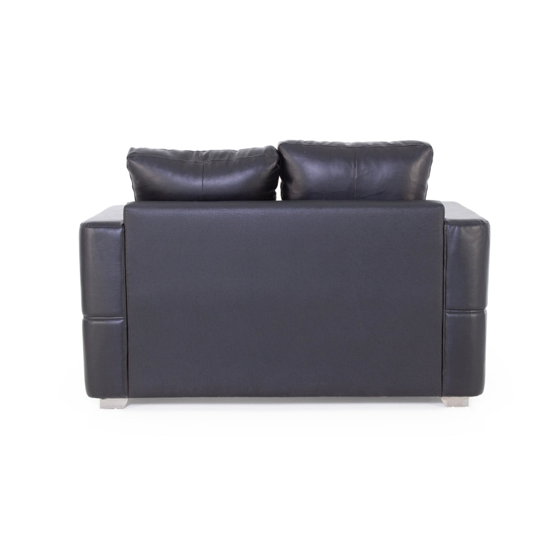 Orchid Leatherite 2-Seater Sofa In Black Colour - Peachtree Home
