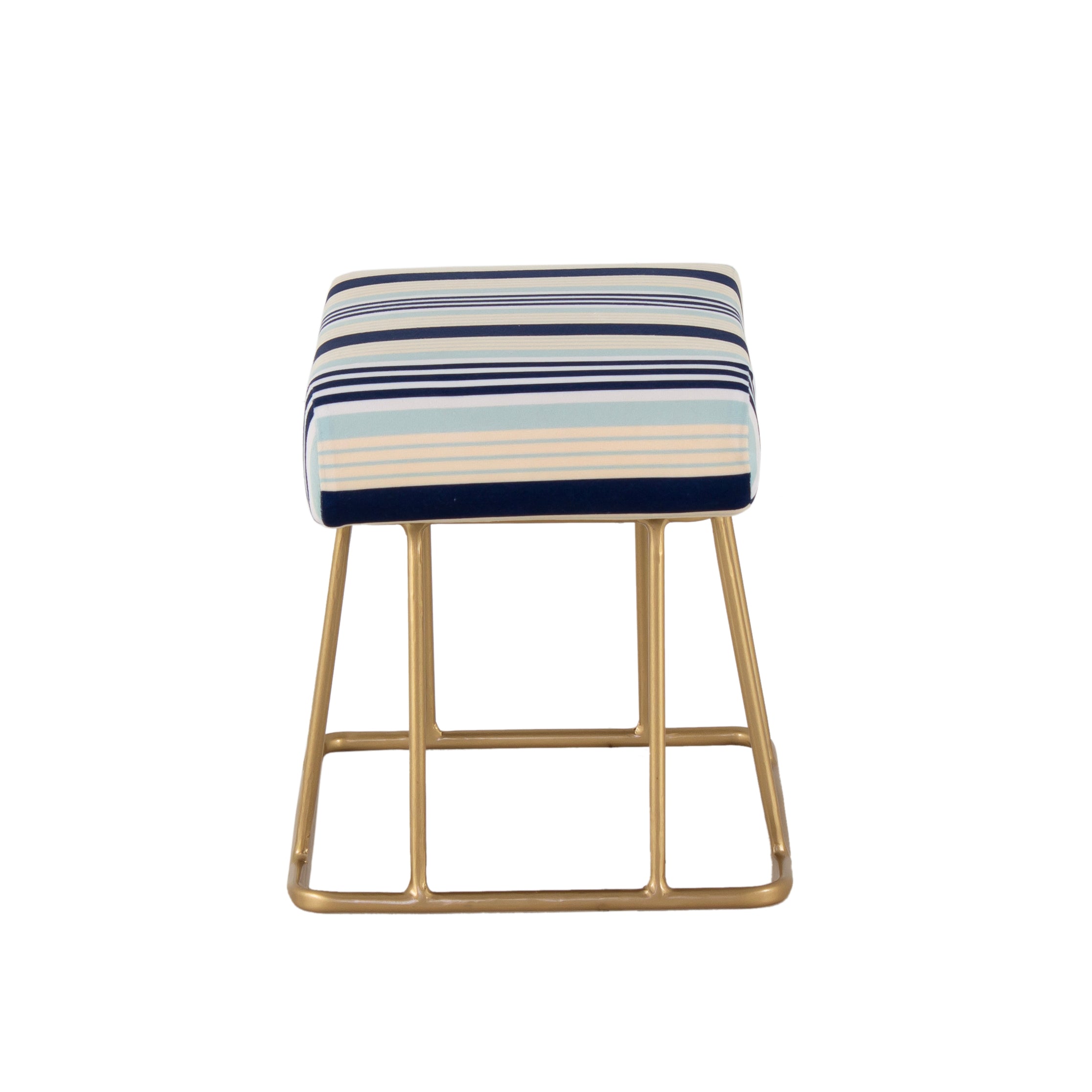 Square Shape Stool For Living Room, Ottoman (Blue) - Peachtree Home