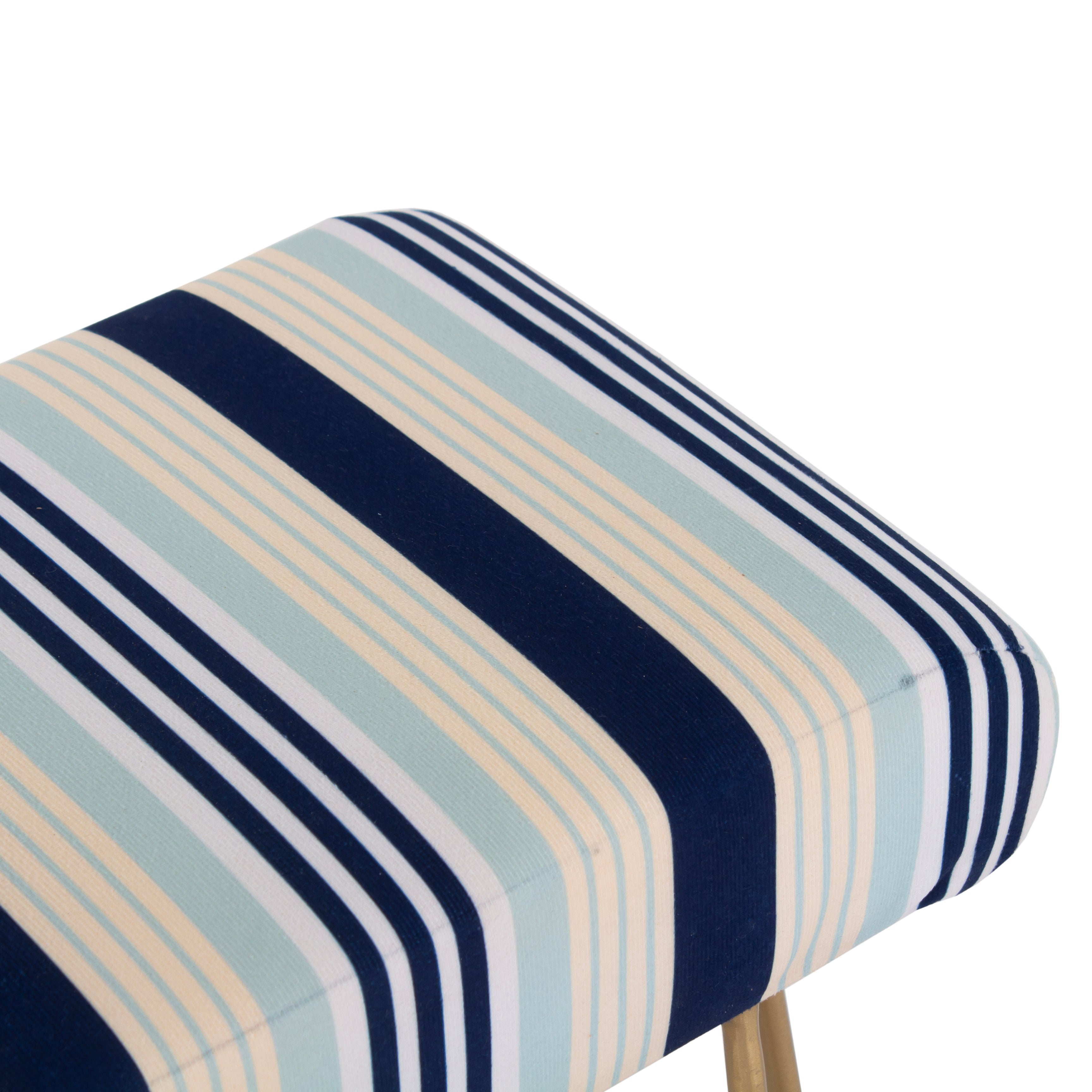 Square Shape Stool For Living Room, Ottoman (Blue) - Peachtree Home