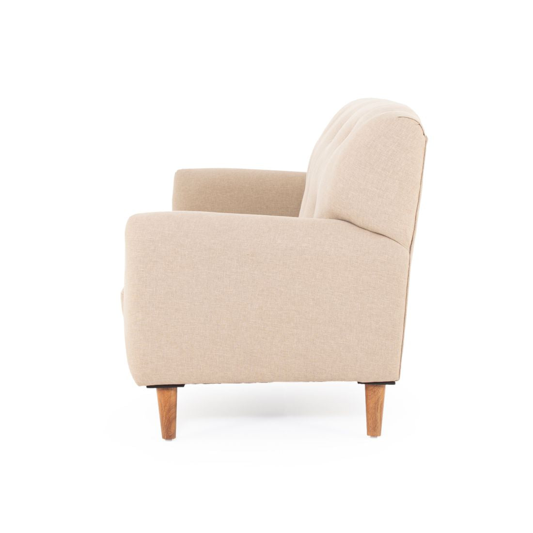 Tuxido 3-Seater Cotton Sofa In Beige Colour - Peachtree Home