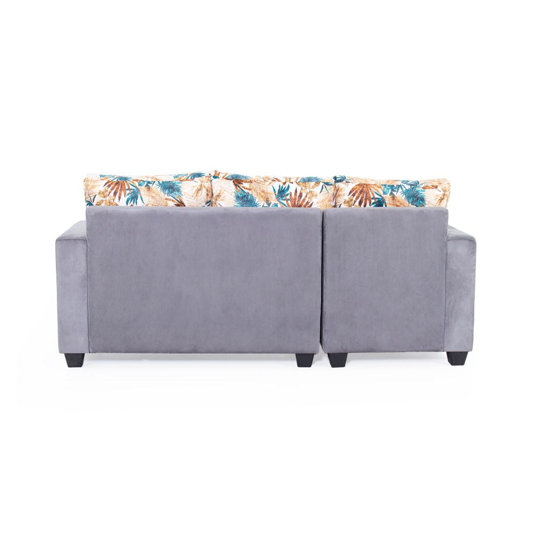 Urban 3-seater Velvet Sofa Set In Blue And Grey Colour - Peachtree Home