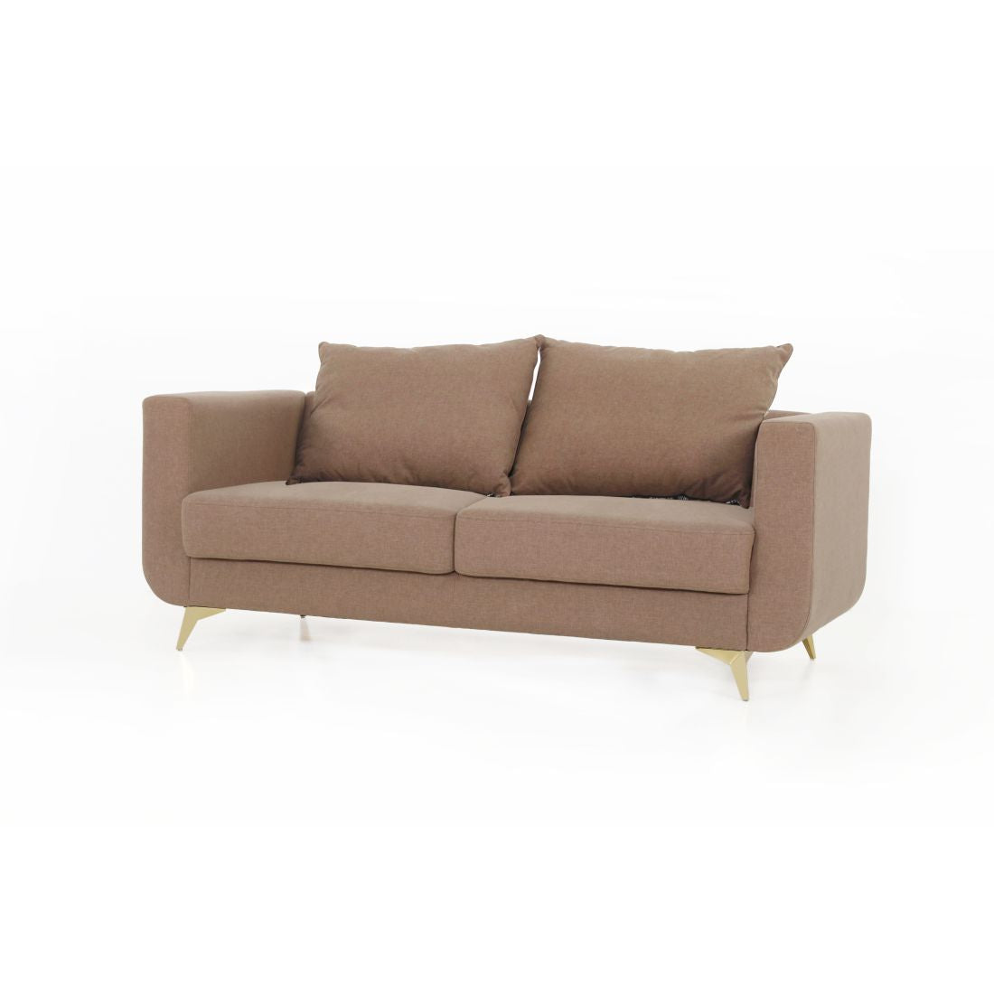RIO 3-Seater Cotton Sofa In Light Brown Colour - Peachtree Home
