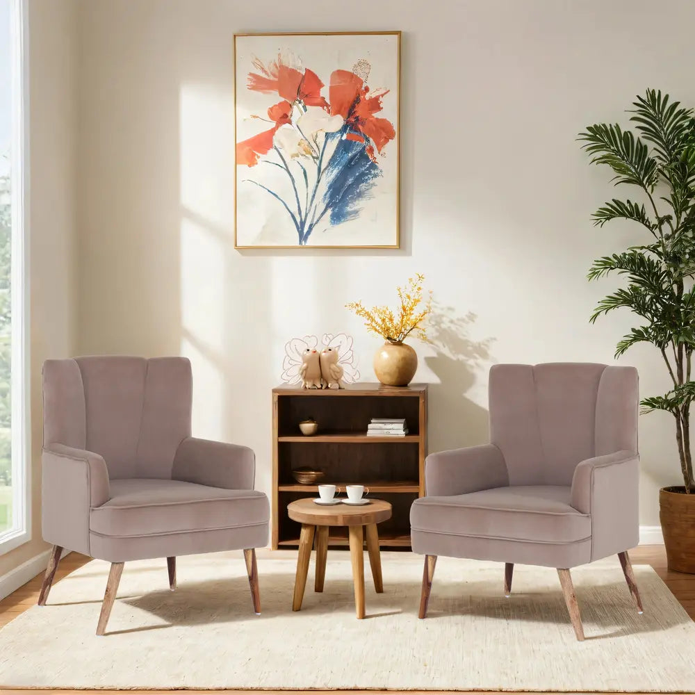 Rochllee Chair With Arm In Brown Colour (Set Of 2) - Peachtree Home