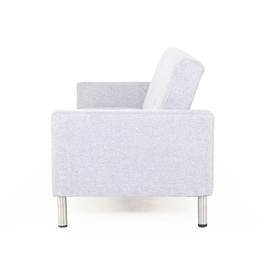Cozy 3-seater Jute Sofa Cum Bed In Light Grey Colour - Peachtree Home