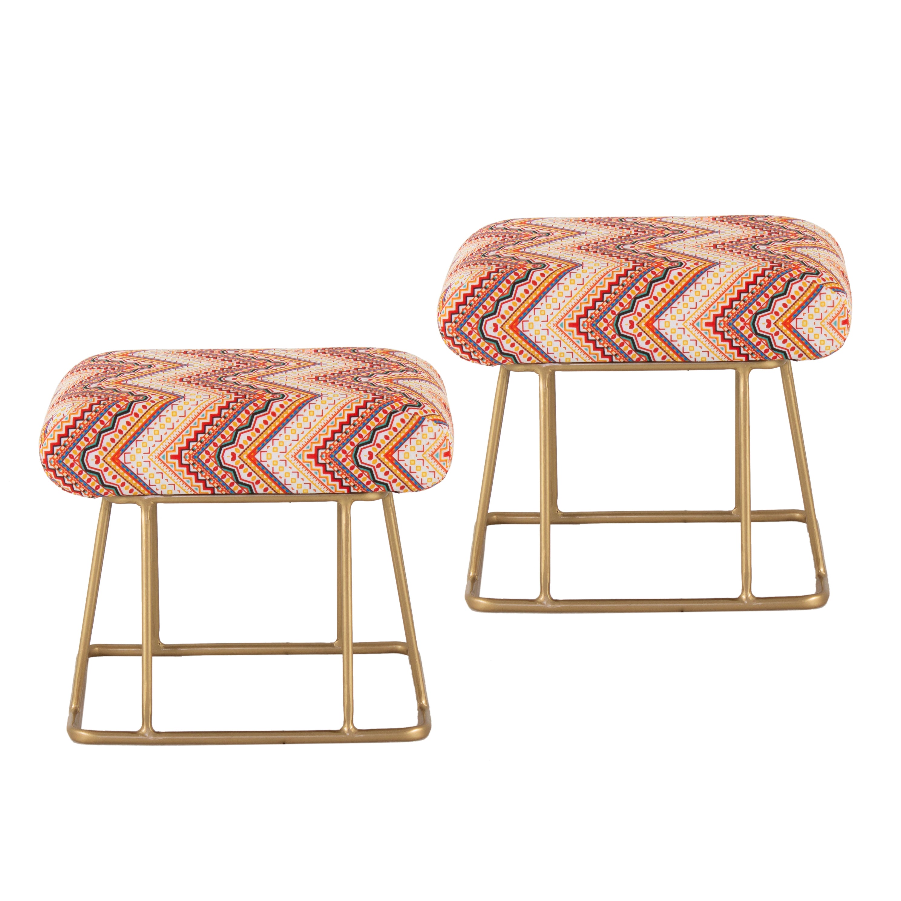 Square Shape Stool For Living Room, Ottoman (Brown) - Peachtree Home
