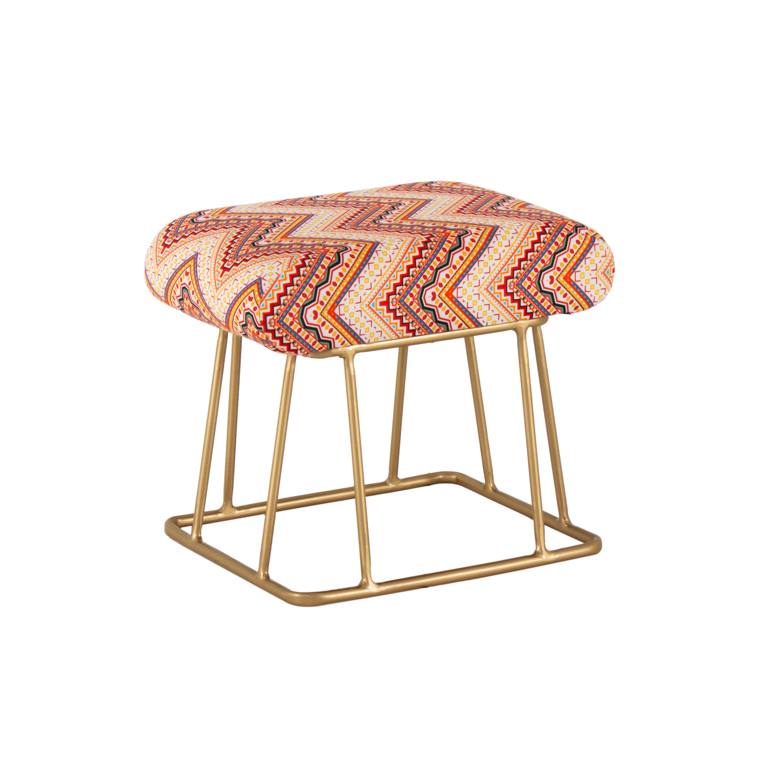 Square Shape Stool For Living Room, Ottoman (Brown) - Peachtree Home