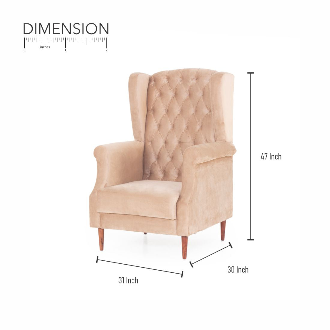 Eliza Velvet Chair With Arm For Living Room - Peachtree Home