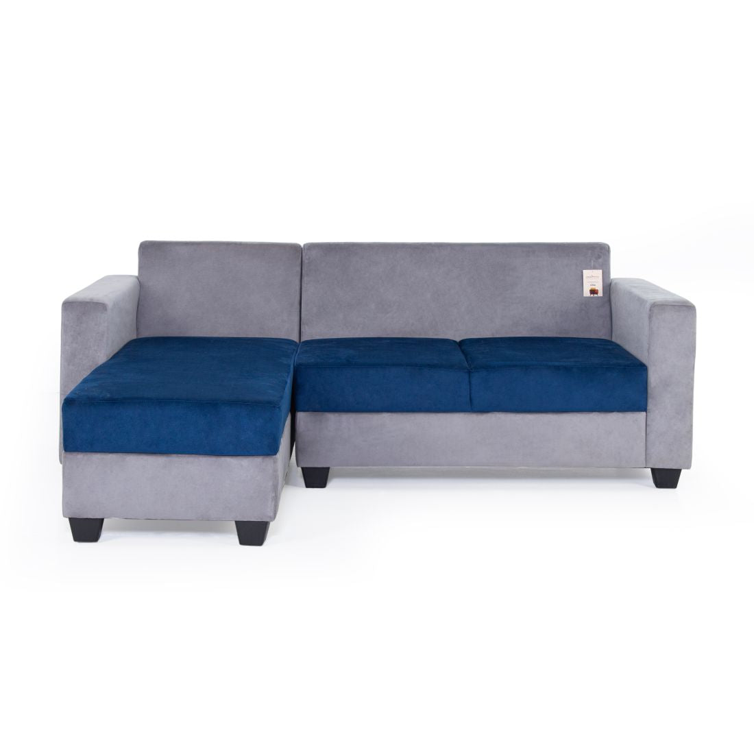 Urban 3-seater Velvet Sofa Set In Blue And Grey Colour - Peachtree Home