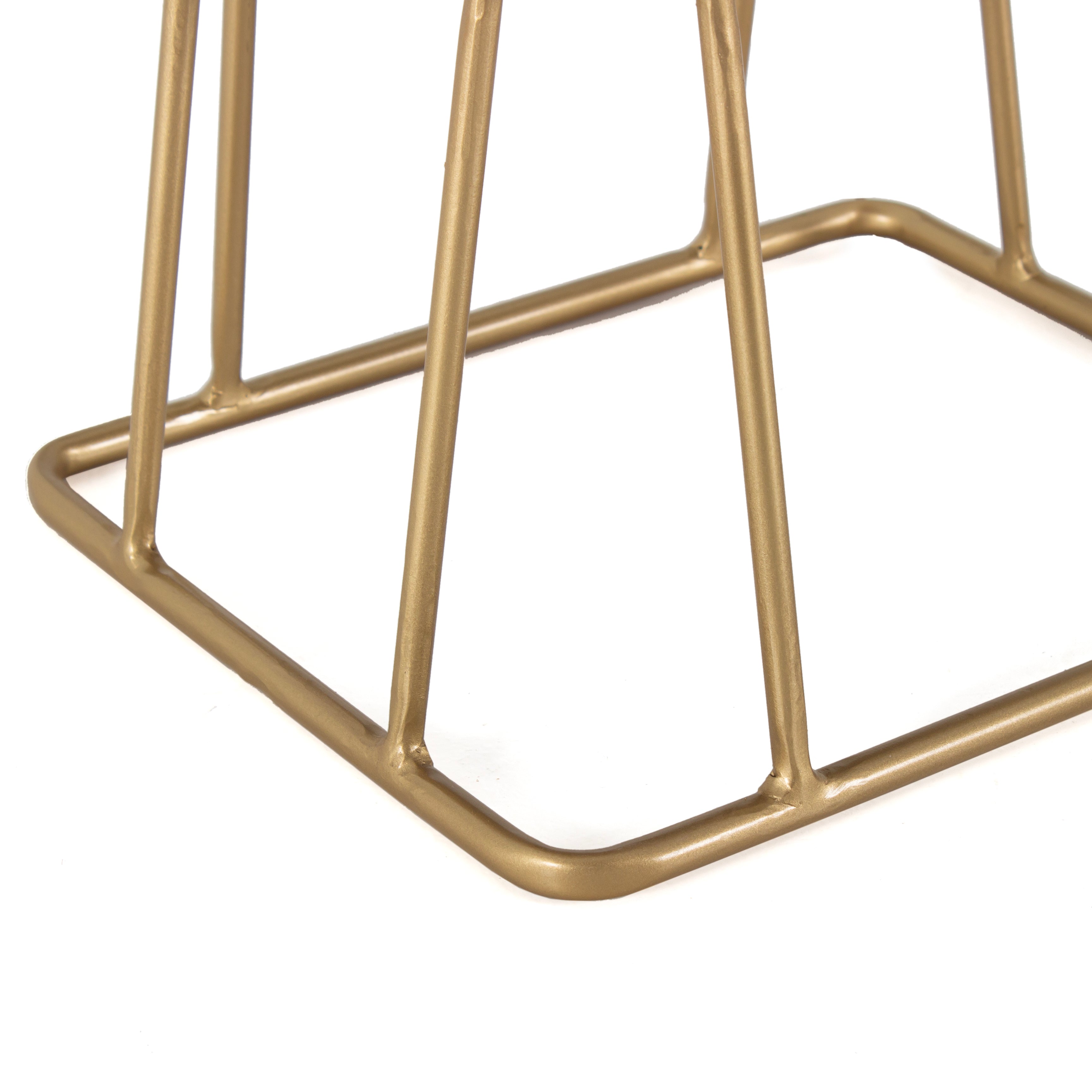 Square Shape Stool For Living Room, Ottoman (Brown) - Peachtree Home