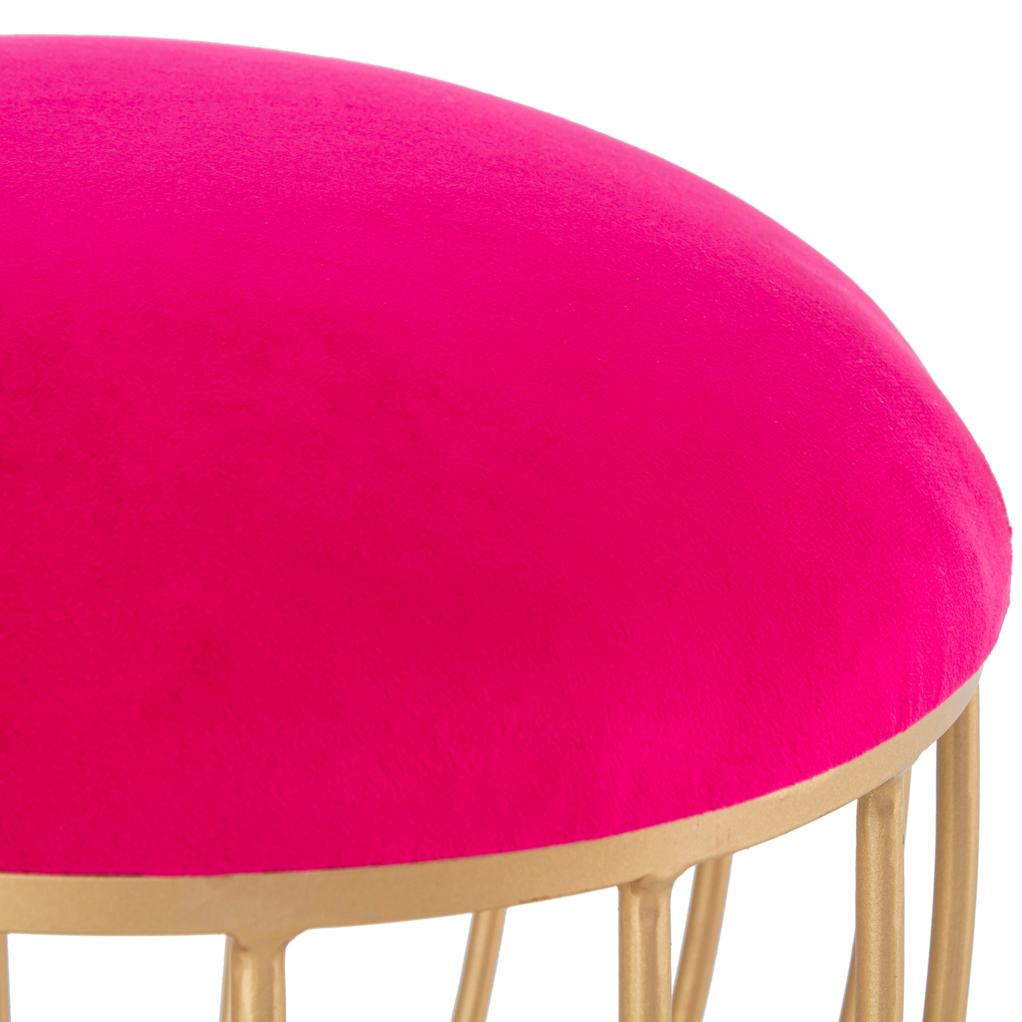 Round Shape Printed Stool For Living Room, Ottoman (Set Of 2) - Peachtree Home