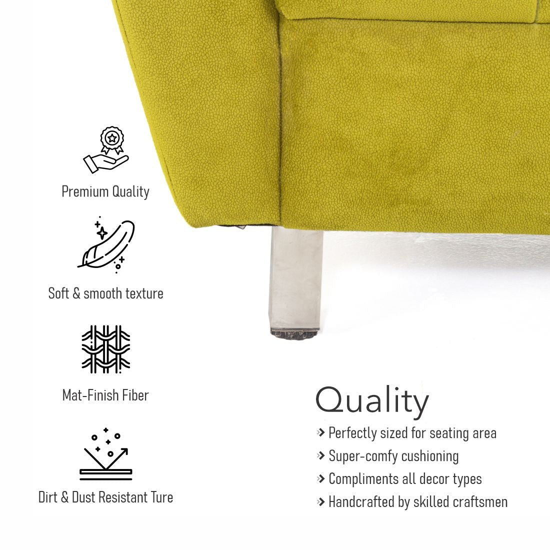 Albeta Cotton Velvet Chair With Arm in Green Colour - Peachtree Home