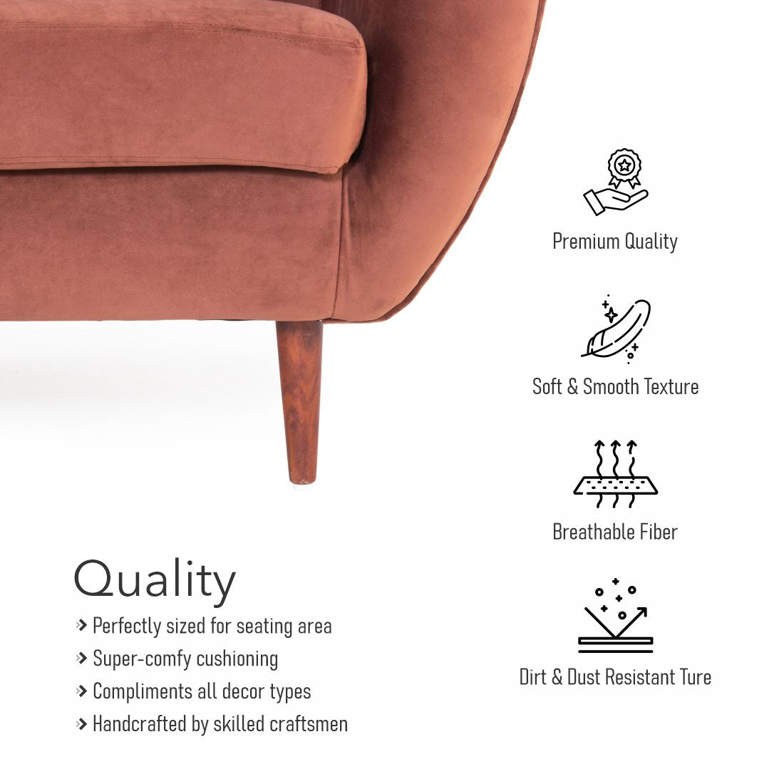 Daveline 2-Seater Velvet Sofa In Wine Colour - Peachtree Home