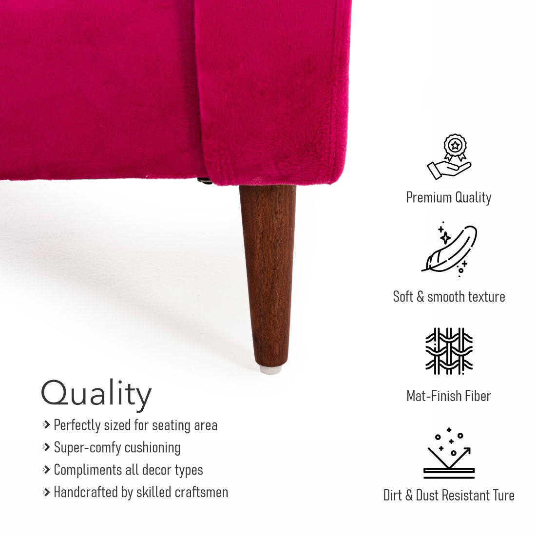 Eliza Velvet Chair With Arm For Living Room - Peachtree Home