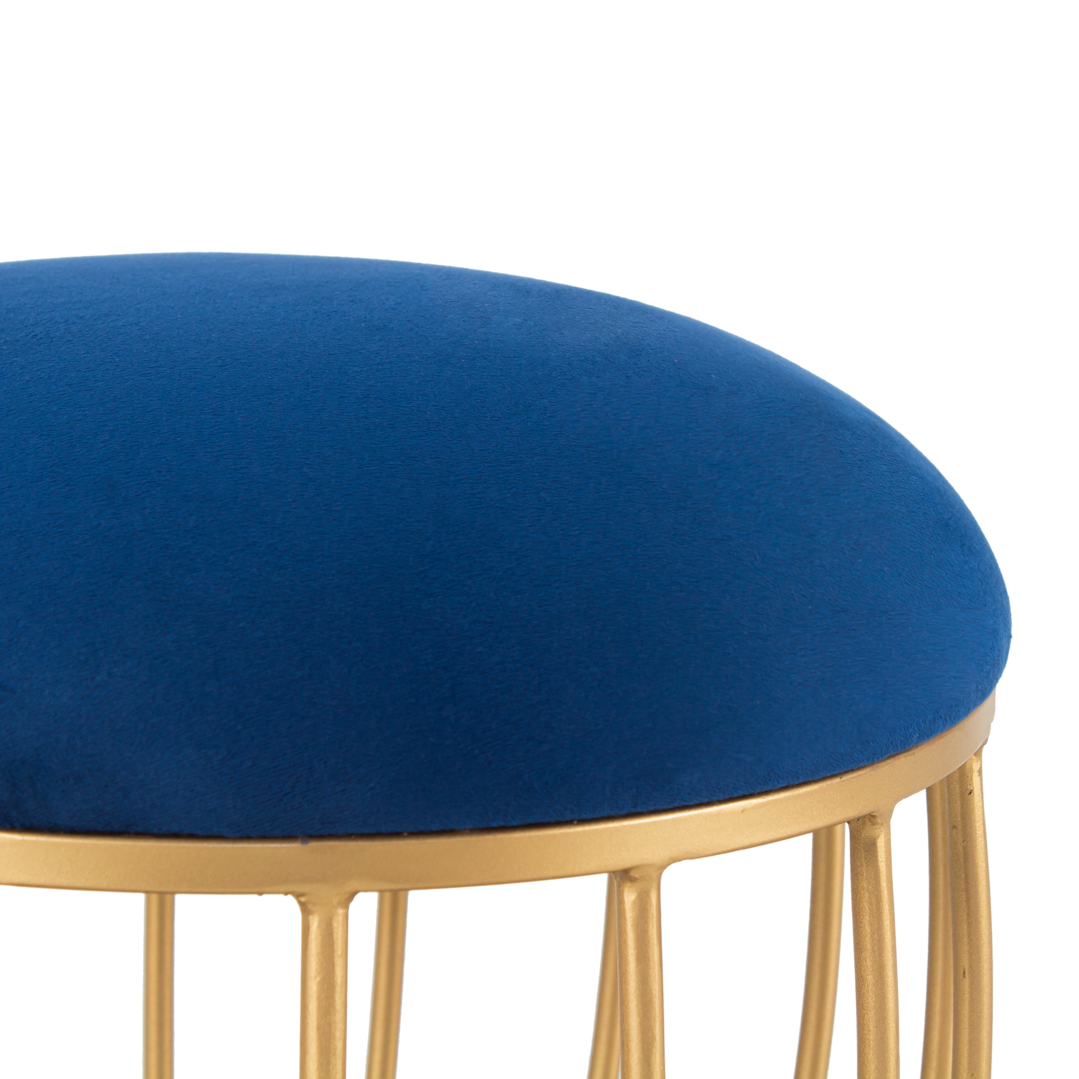 Round Shape Printed Stool For Living Room, Ottoman (Set Of 2) - Peachtree Home