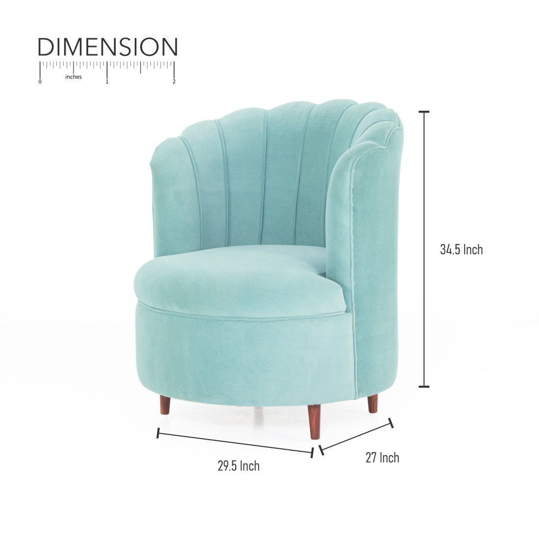 Rose Velvet Chair In Light Green Colour - Peachtree Home