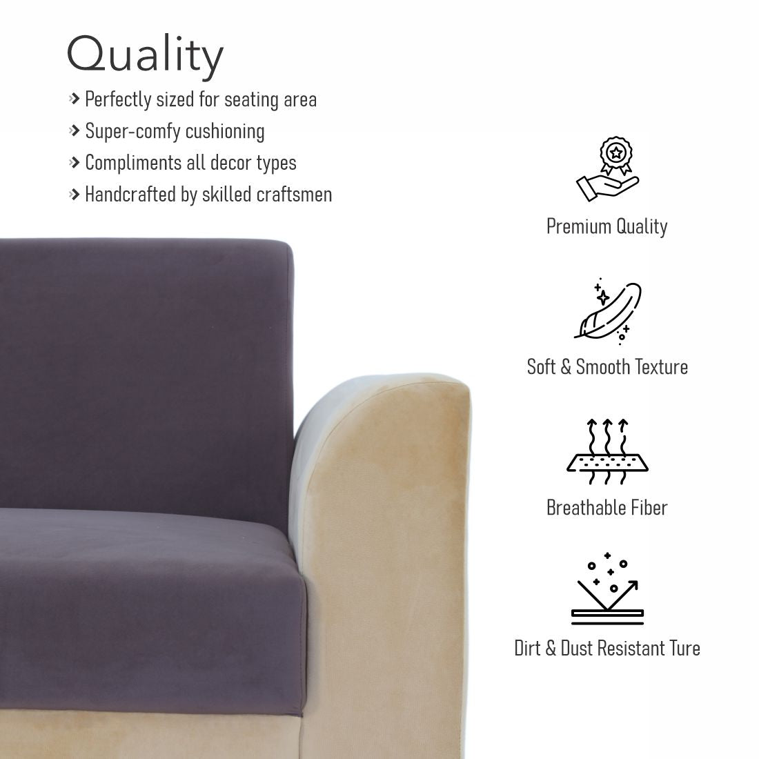 Aura 3-Seater Velvet Sofa In Brown And Yellow Colour - Peachtree Home