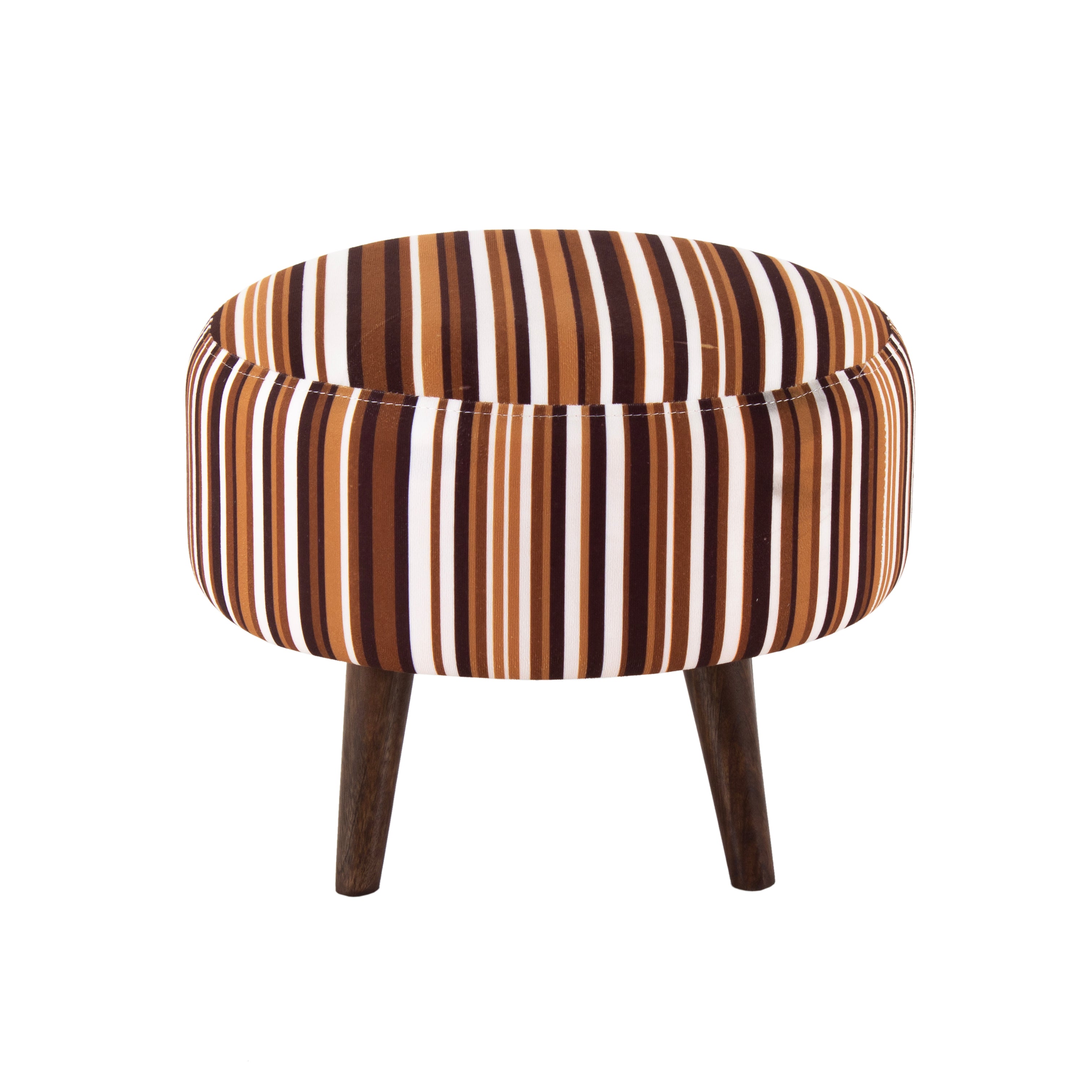 Printed Round Shape Pouf (12 Inch, Set of 2) - Peachtree Home