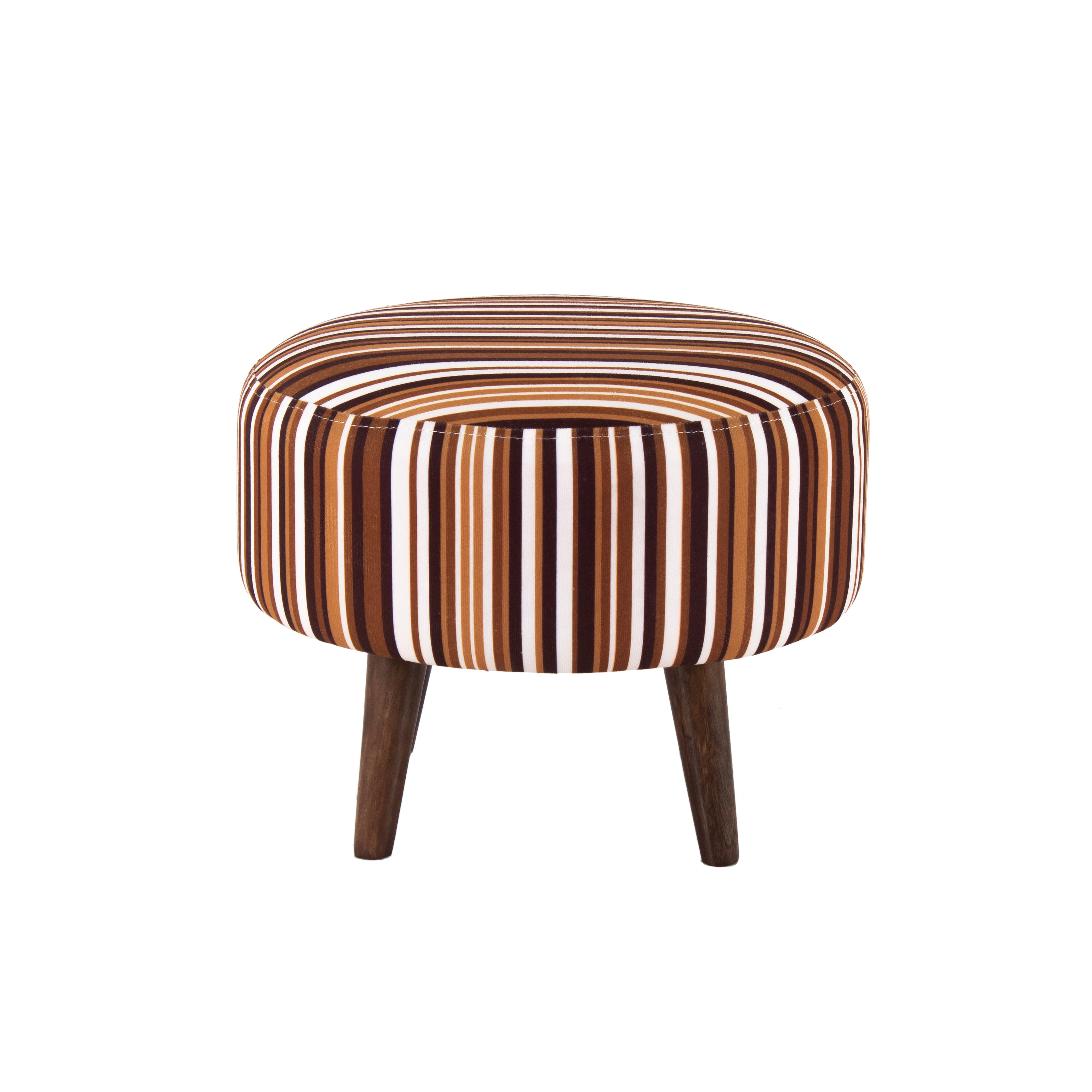 Printed Round Shape Pouf (12 Inch, Set of 2) - Peachtree Home