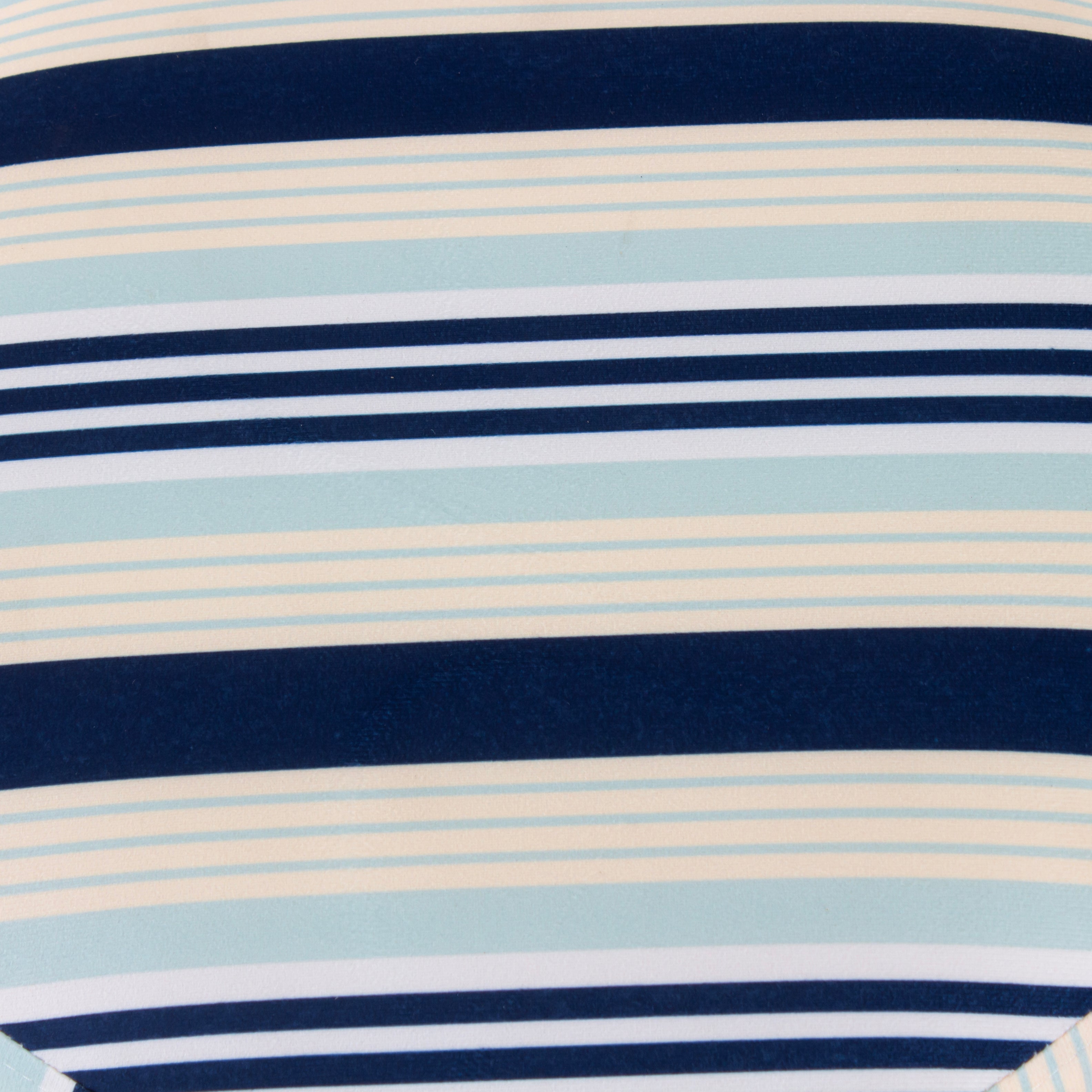 Stripes Printed Round Shape Pouf (12 Inch, Set of 2) - Peachtree Home