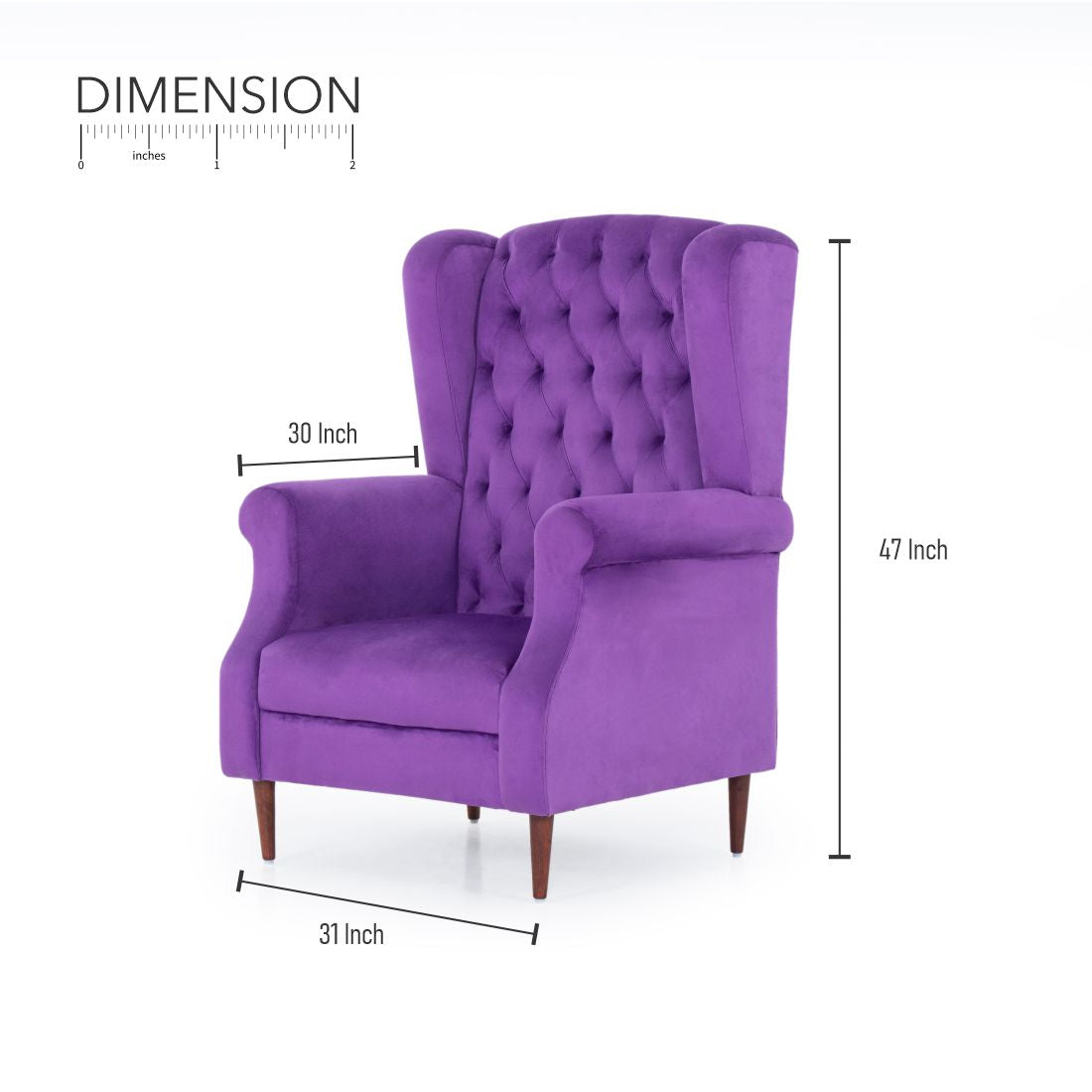 Eliza Velvet Chair With Arm For Living Room - Peachtree Home