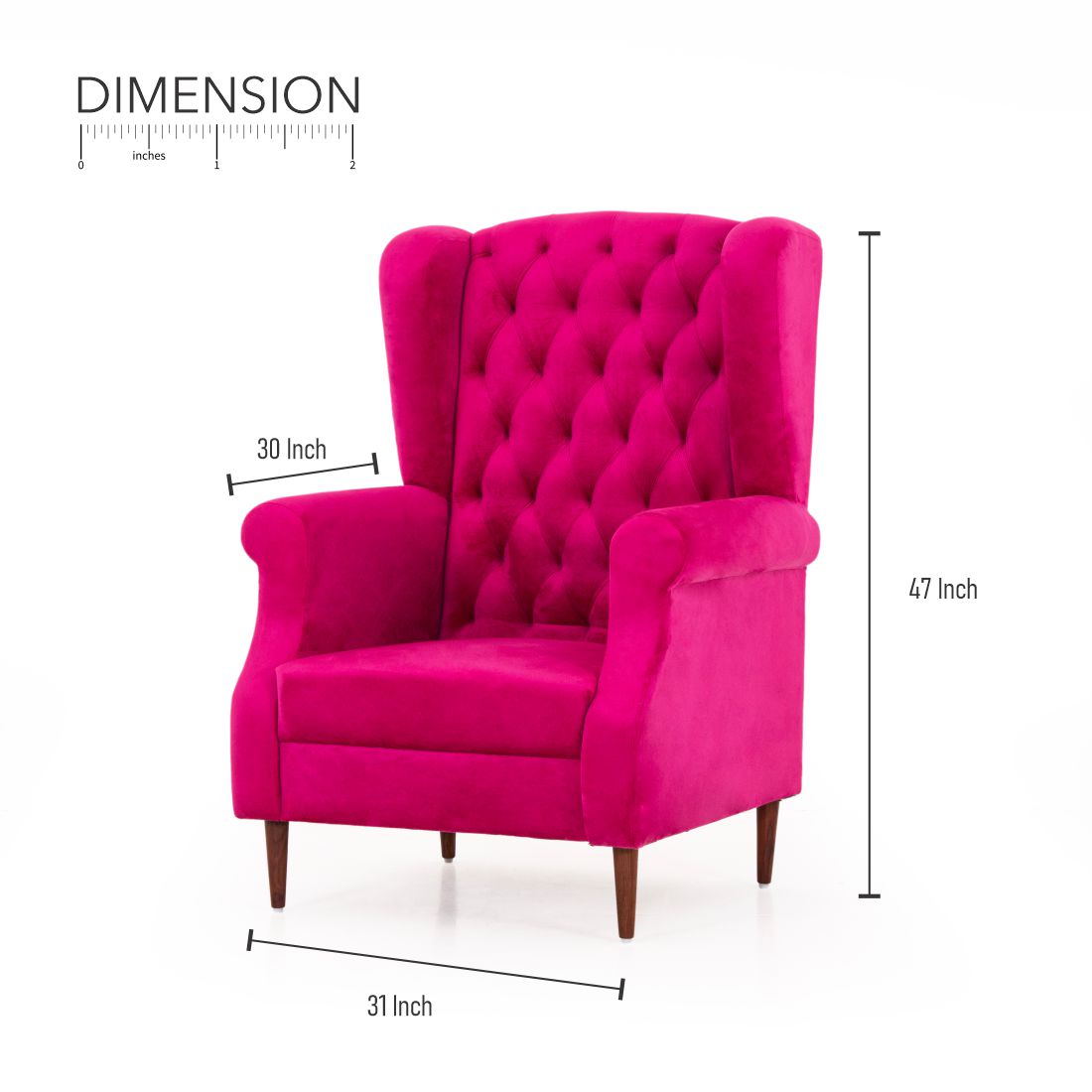 Eliza Velvet Chair With Arm For Living Room - Peachtree Home