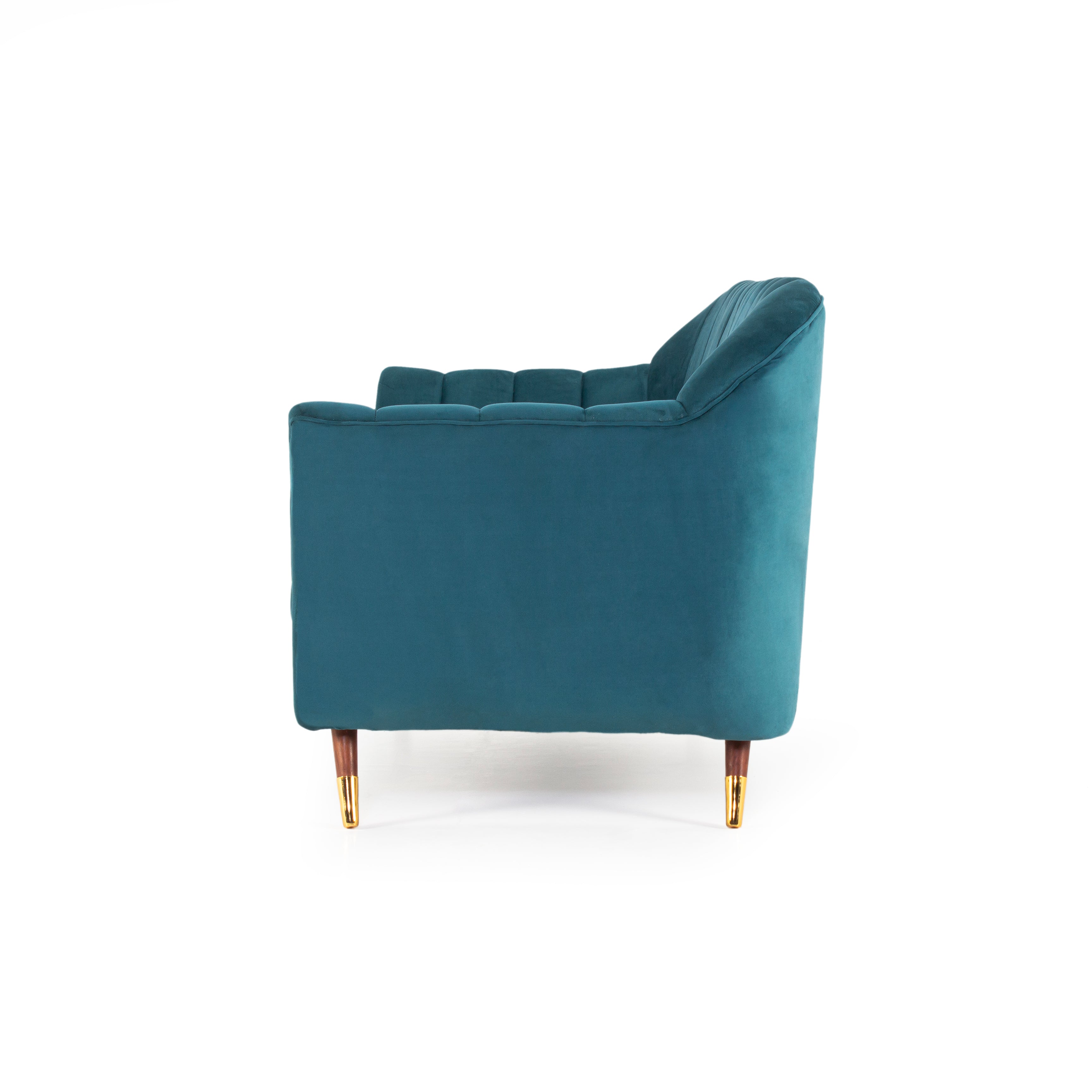 Peachtree Vegas Three Seater Velvet Fabric (Green) - Peachtree Home