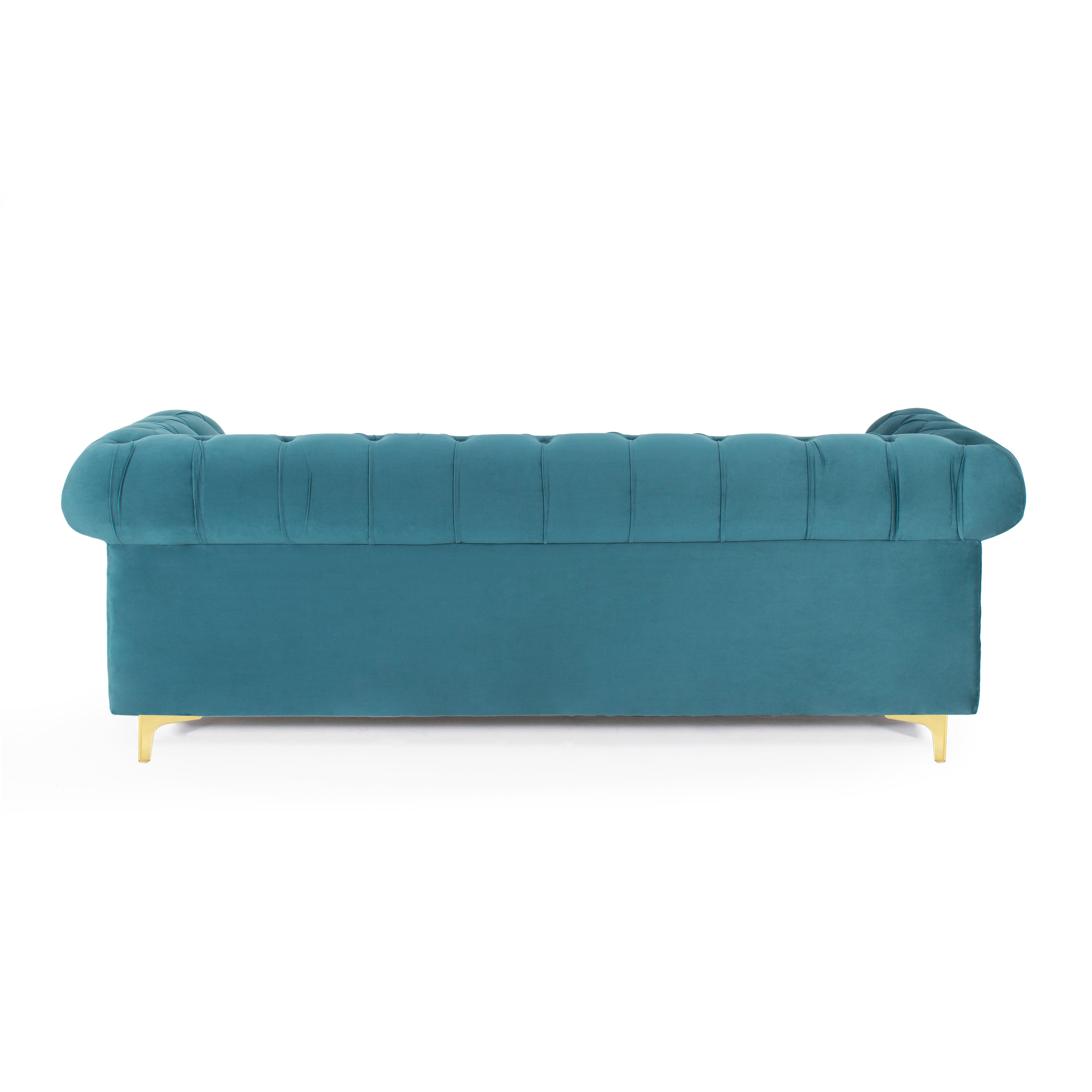 Peachtree Chesterfield Three Seater Velvet Fabric (Green) - Peachtree Home