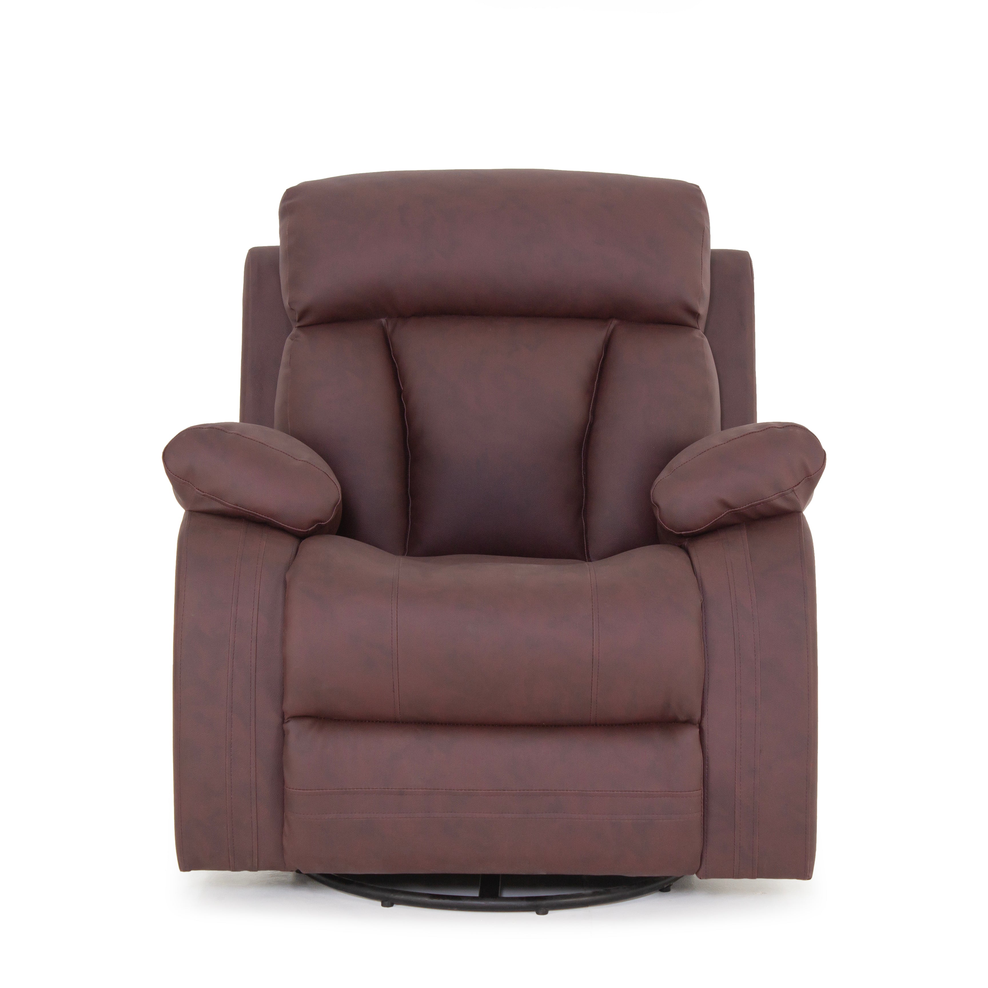 Peachtree Carrera Recliner One Seater Leatherite Fabric (Light Brown) - Peachtree Home