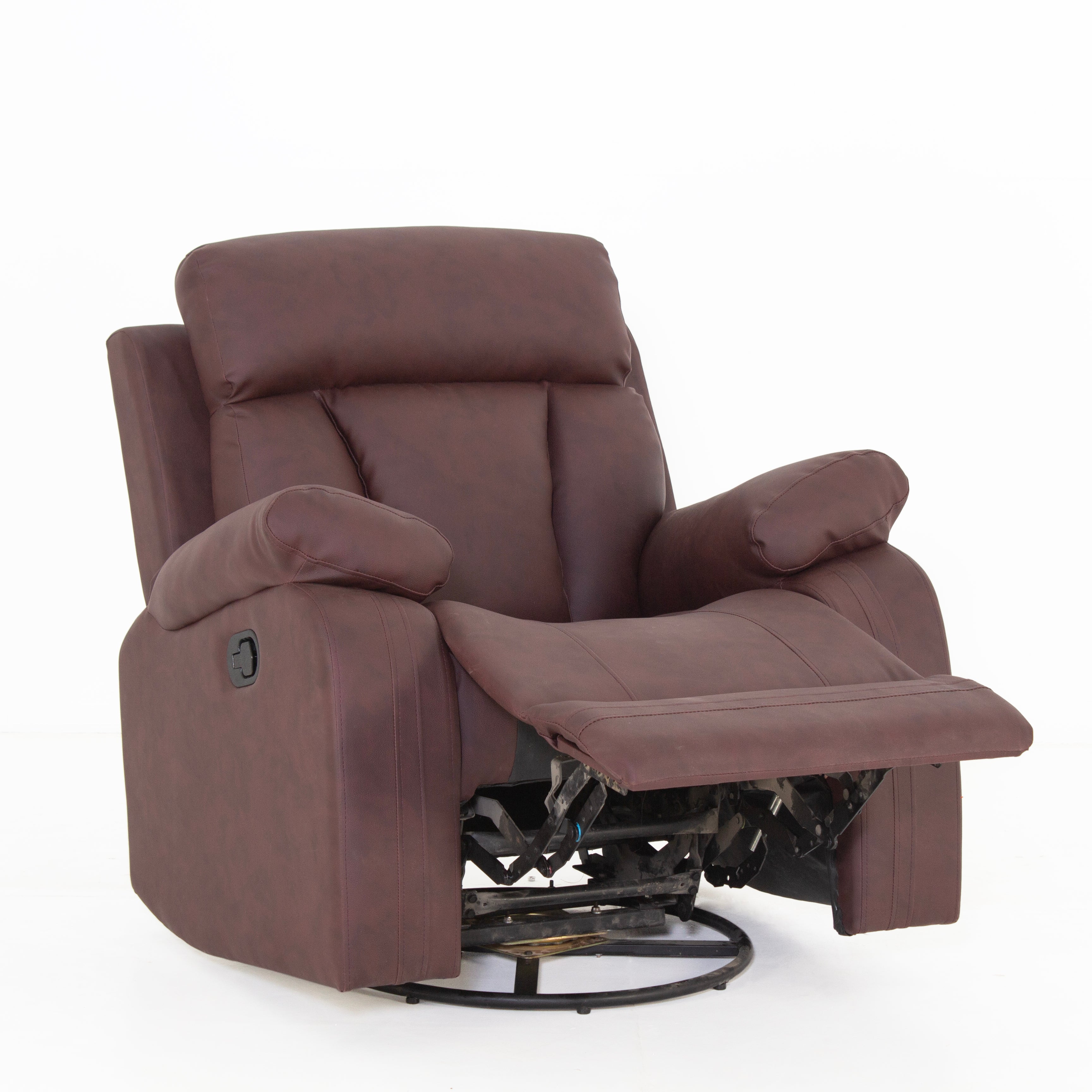 Peachtree Carrera Recliner One Seater Leatherite Fabric (Light Brown) - Peachtree Home