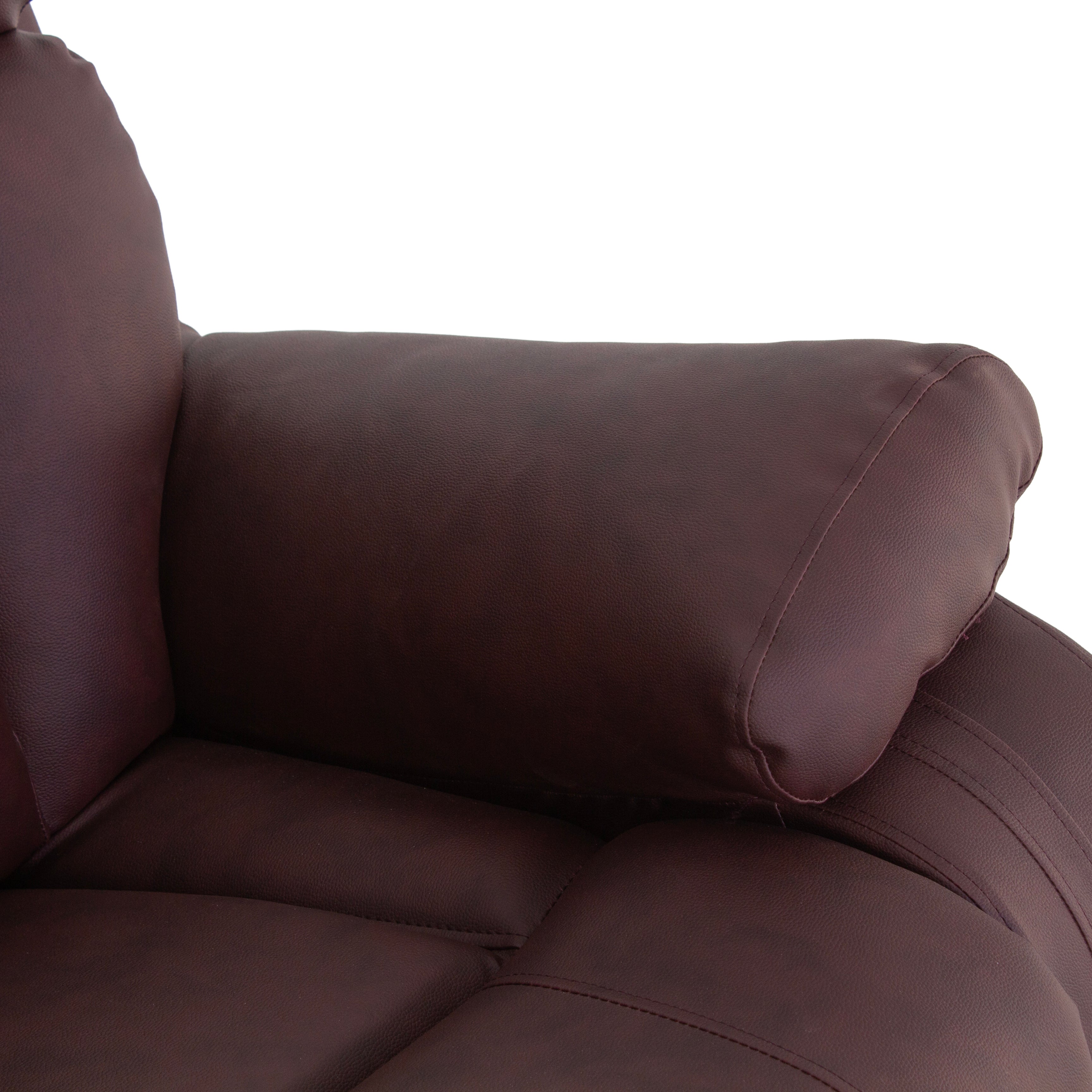 Peachtree Carrera Recliner One Seater Leatherite Fabric (Light Brown) - Peachtree Home