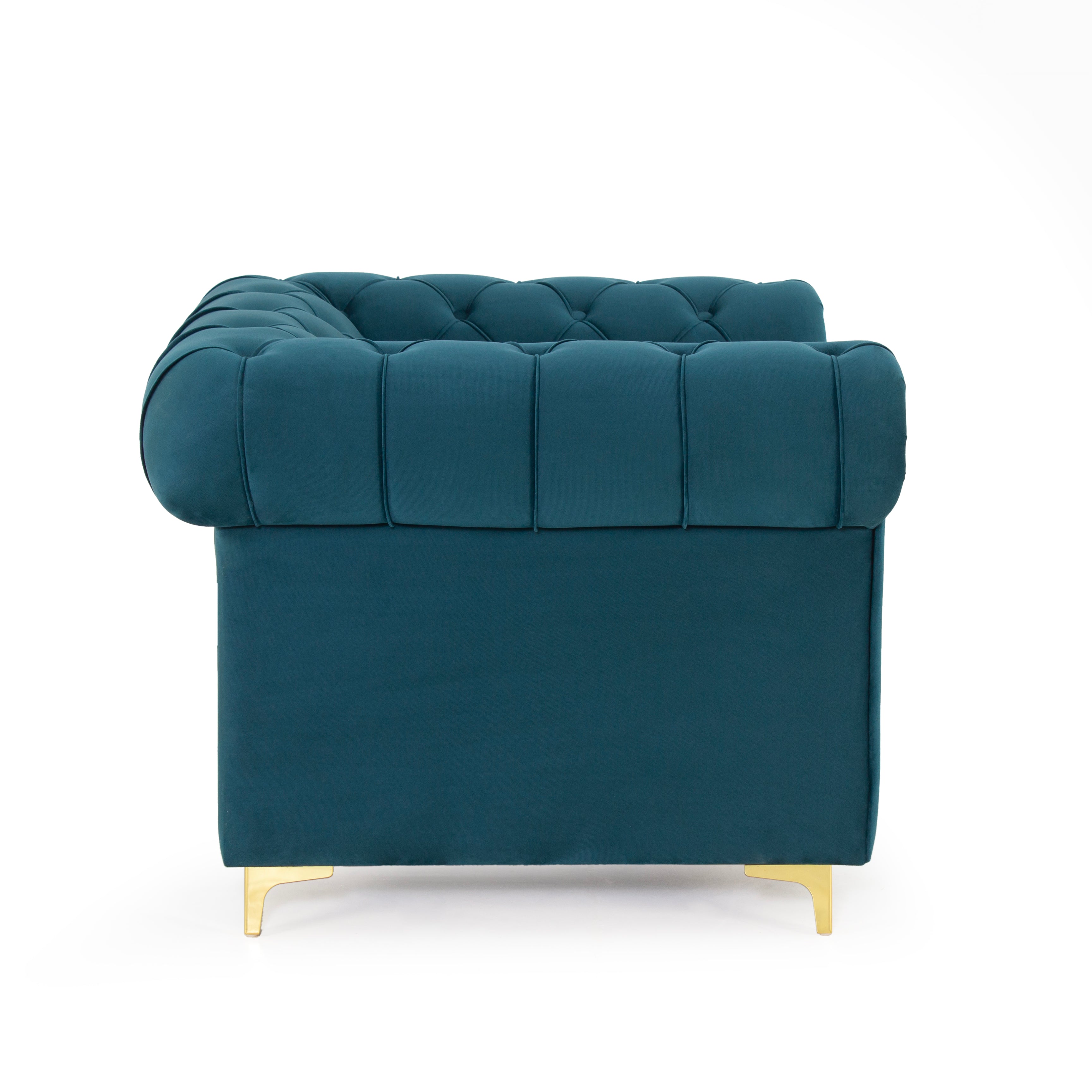 Peachtree Chesterfield One Seater Velvet Fabric (Green) - Peachtree Home