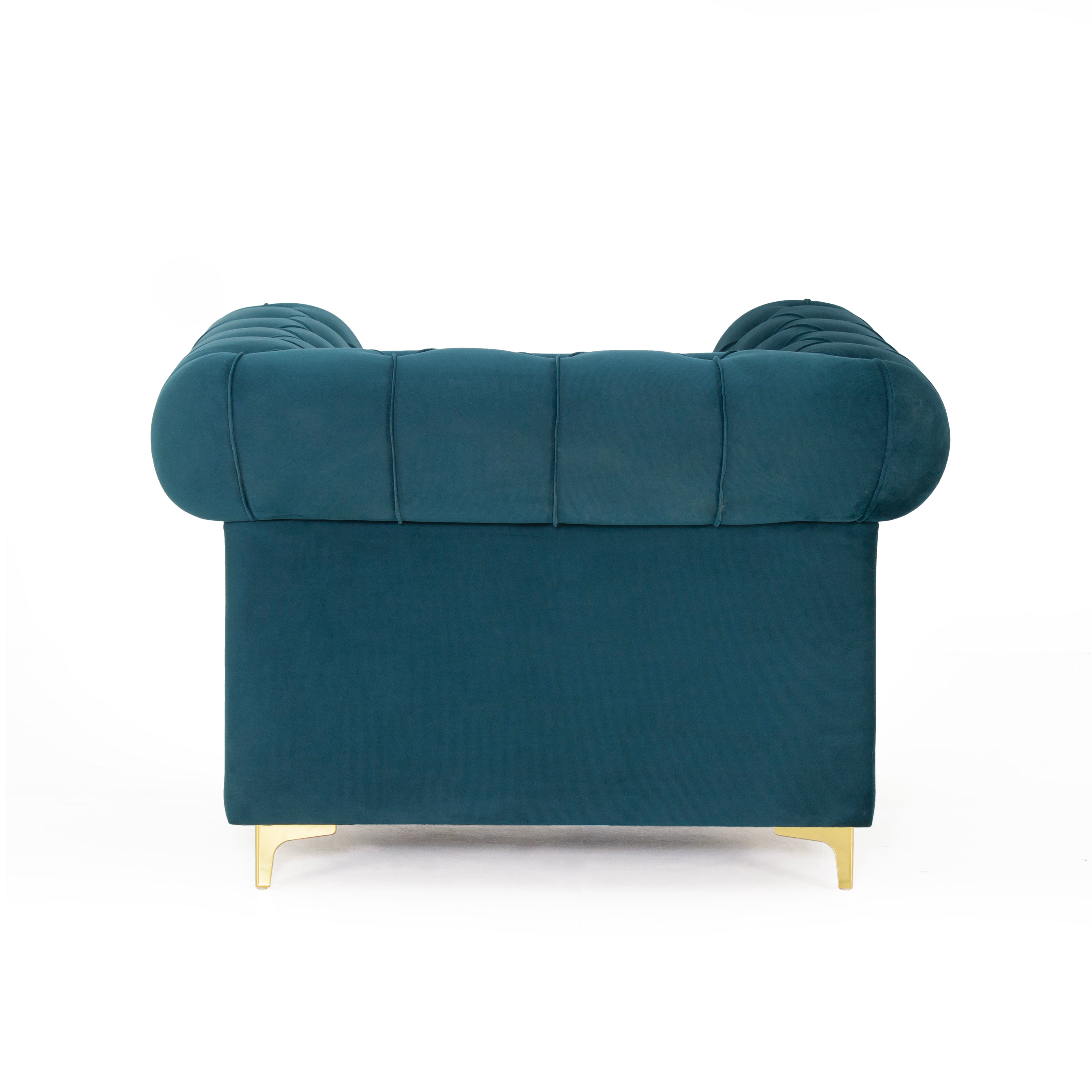 Peachtree Chesterfield One Seater Velvet Fabric (Green) - Peachtree Home