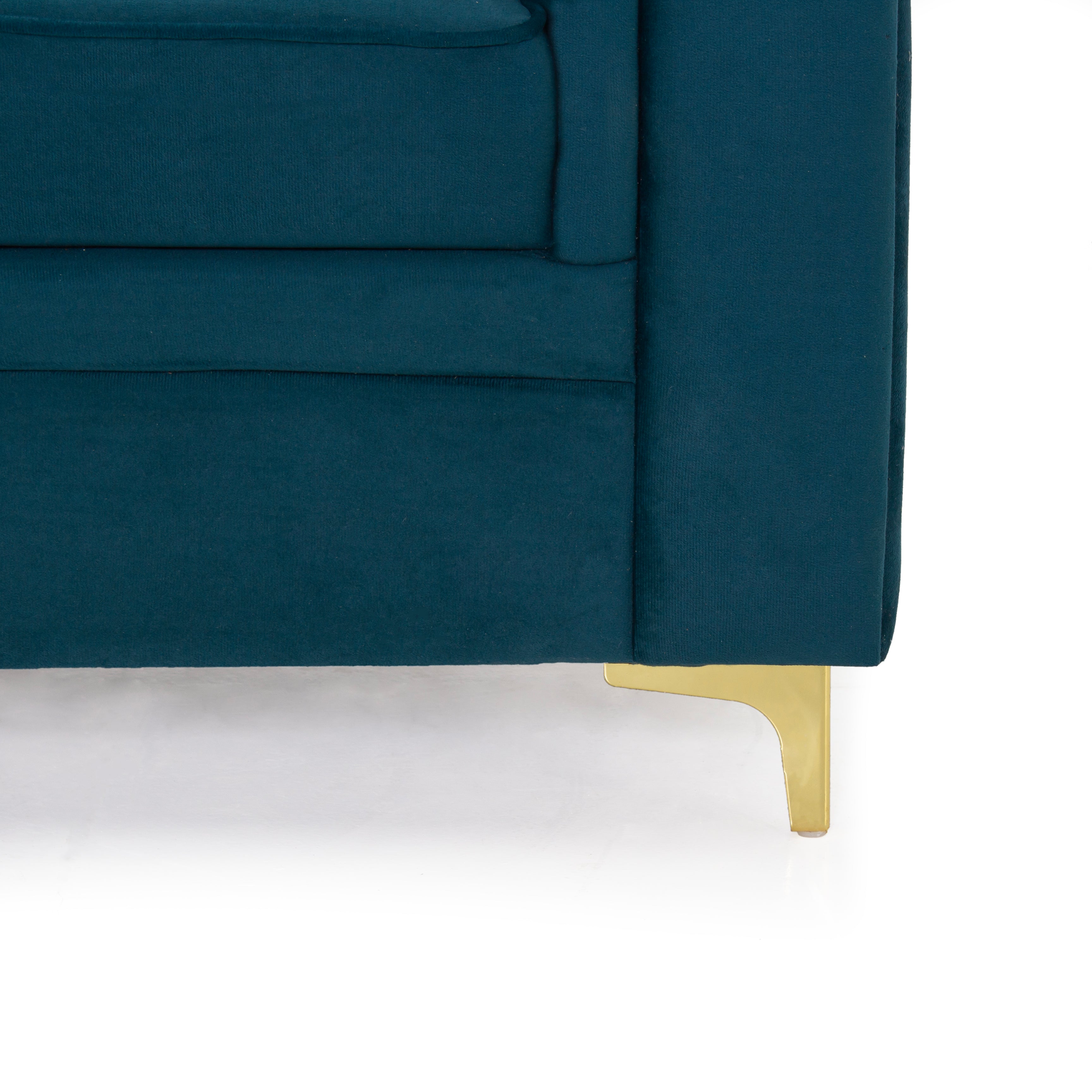 Peachtree Chesterfield One Seater Velvet Fabric (Green) - Peachtree Home