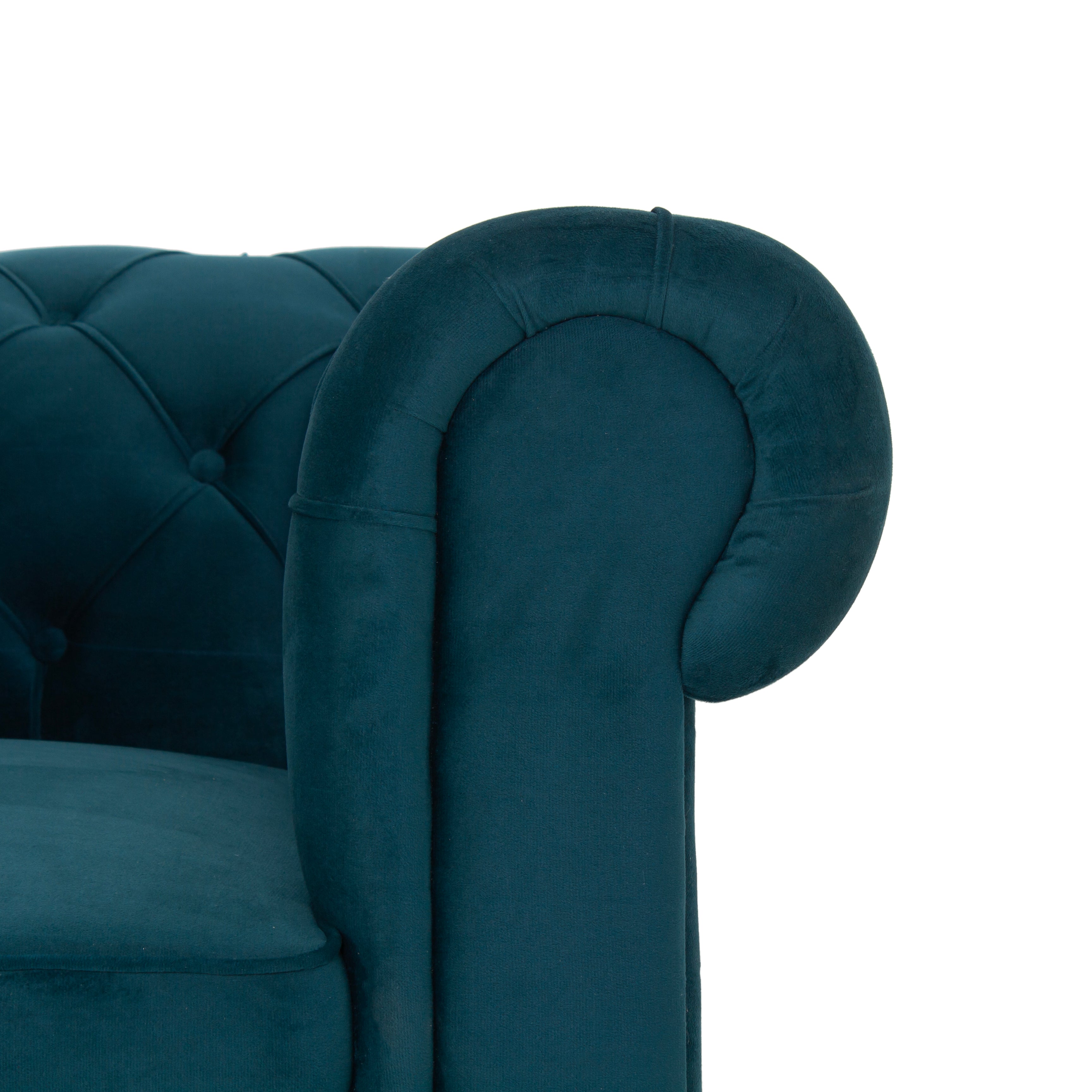Peachtree Chesterfield One Seater Velvet Fabric (Green) - Peachtree Home