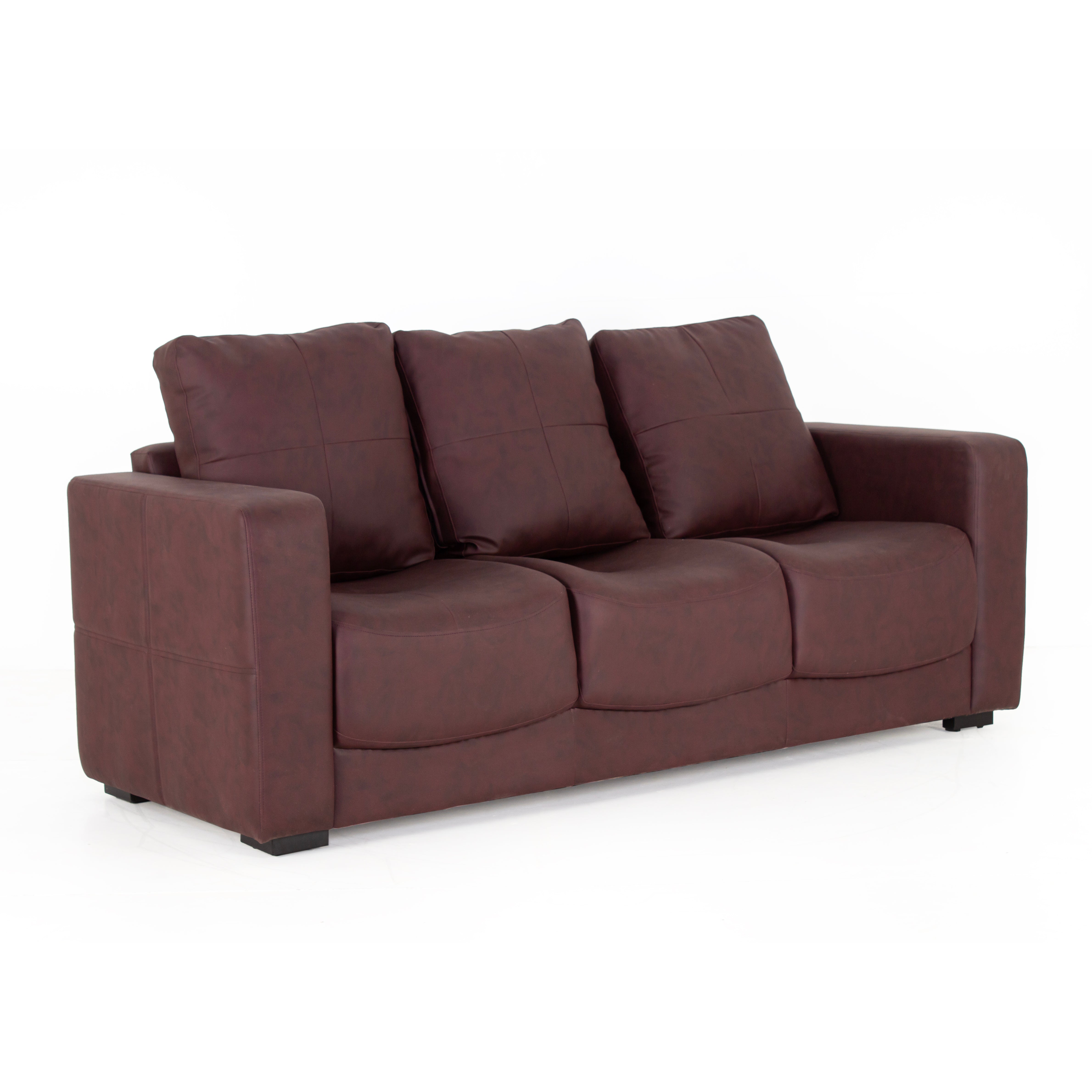 Peachtree Orchid Three Seater Seater Sofa Letherite (Brown) - Peachtree Home