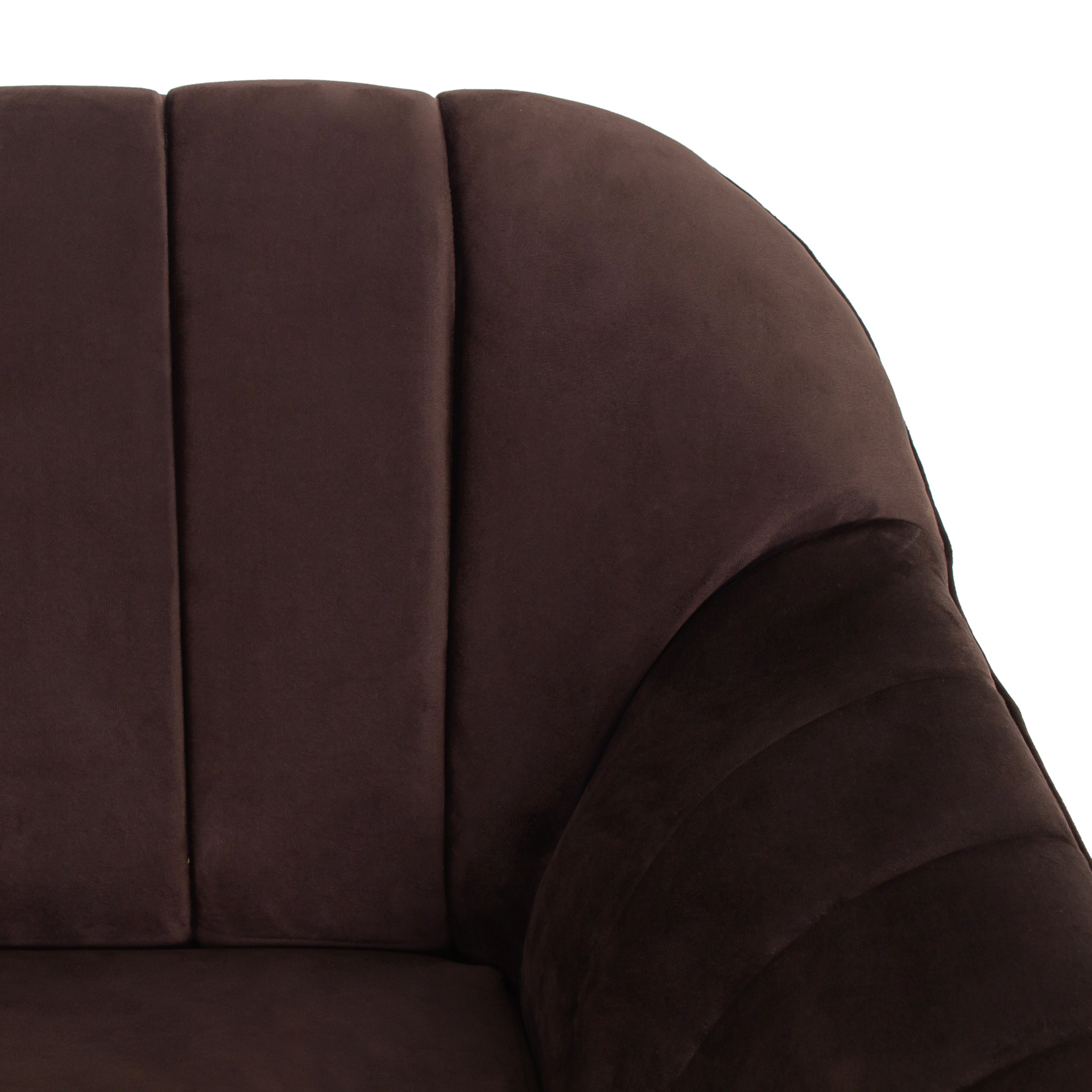 Peachtree Vegas Three Seater Velvet Fabric (Brown) - Peachtree Home