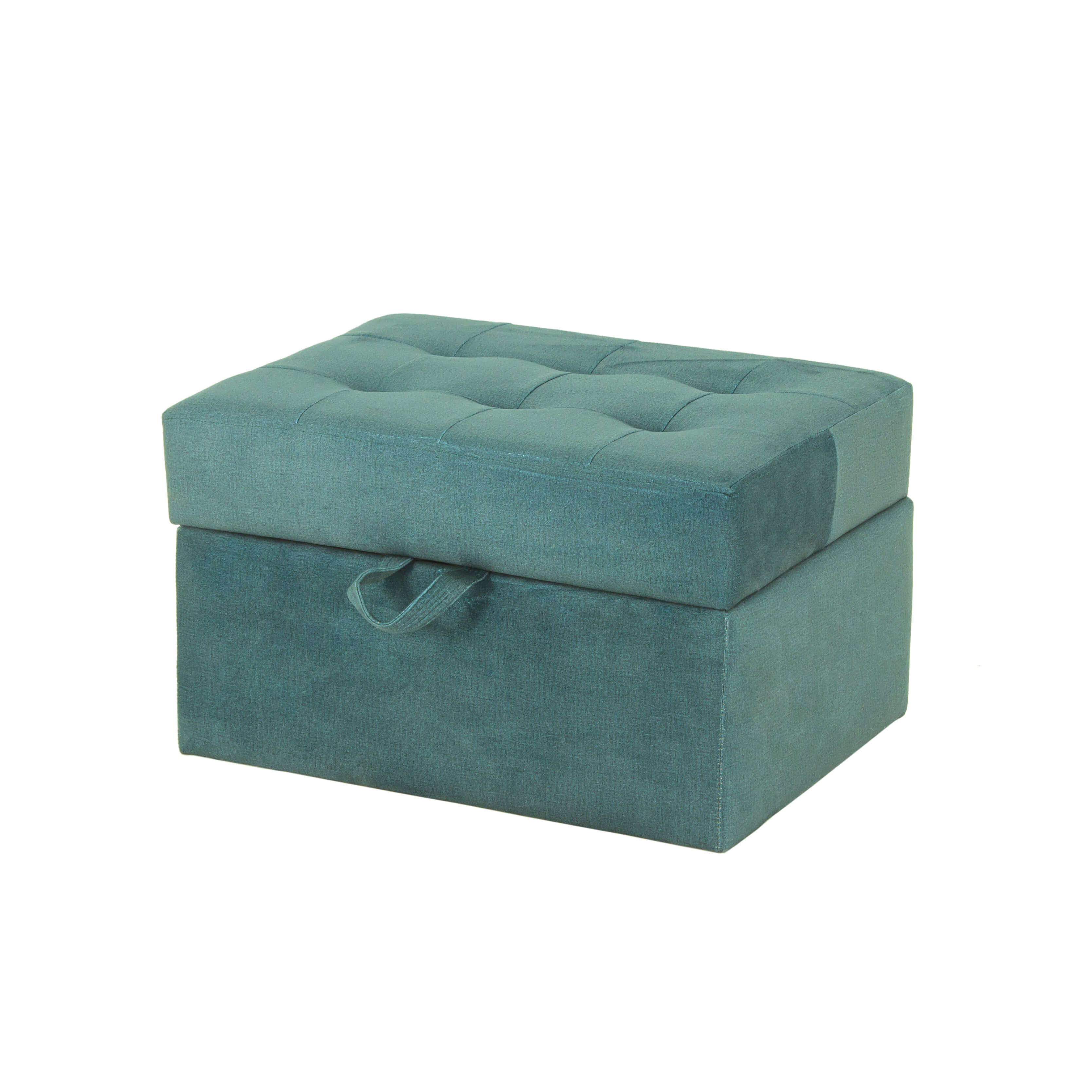 Peachtree Comi Small Pouffee Swed Velvet (Green) - Peachtree Home