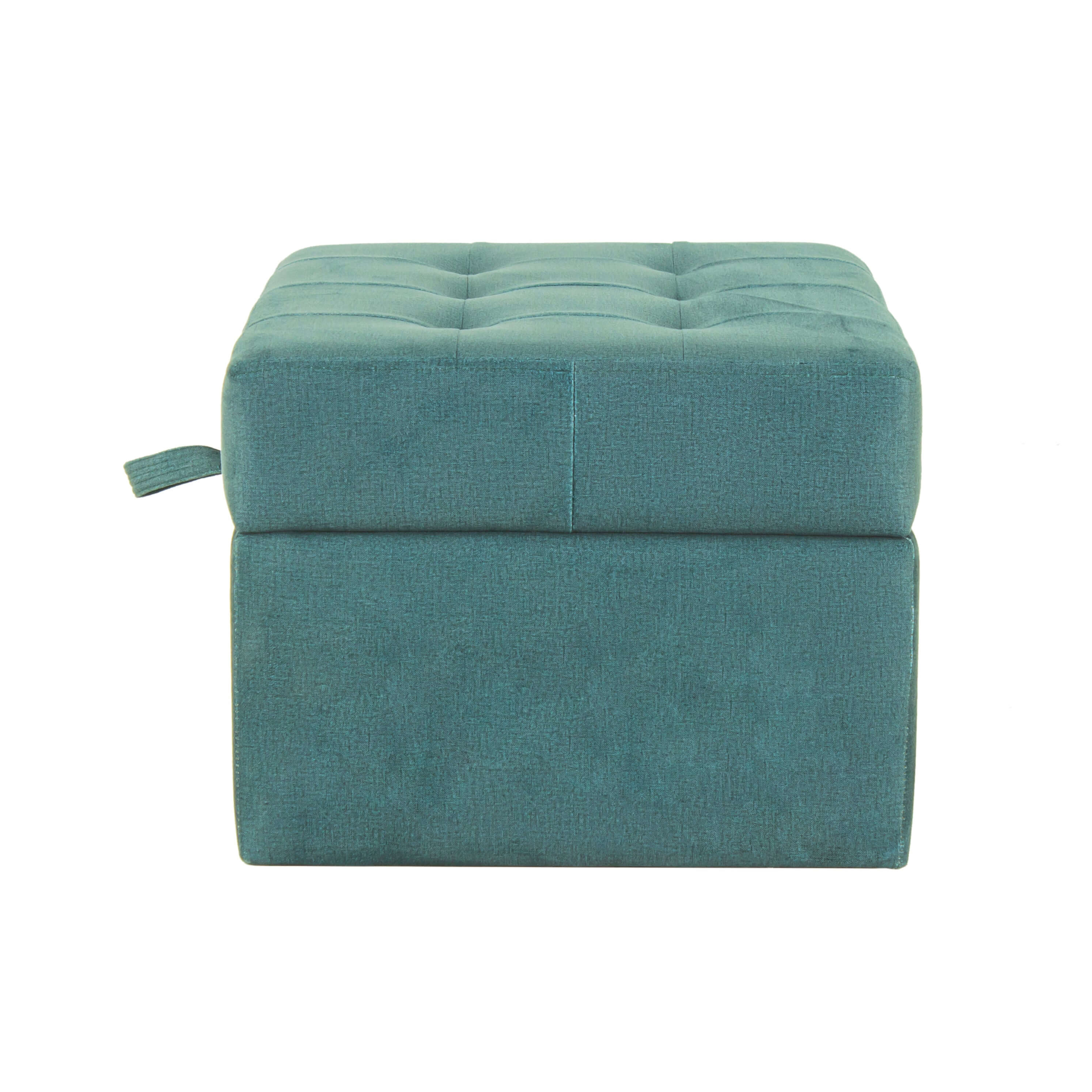 Peachtree Comi Small Pouffee Swed Velvet (Green) - Peachtree Home
